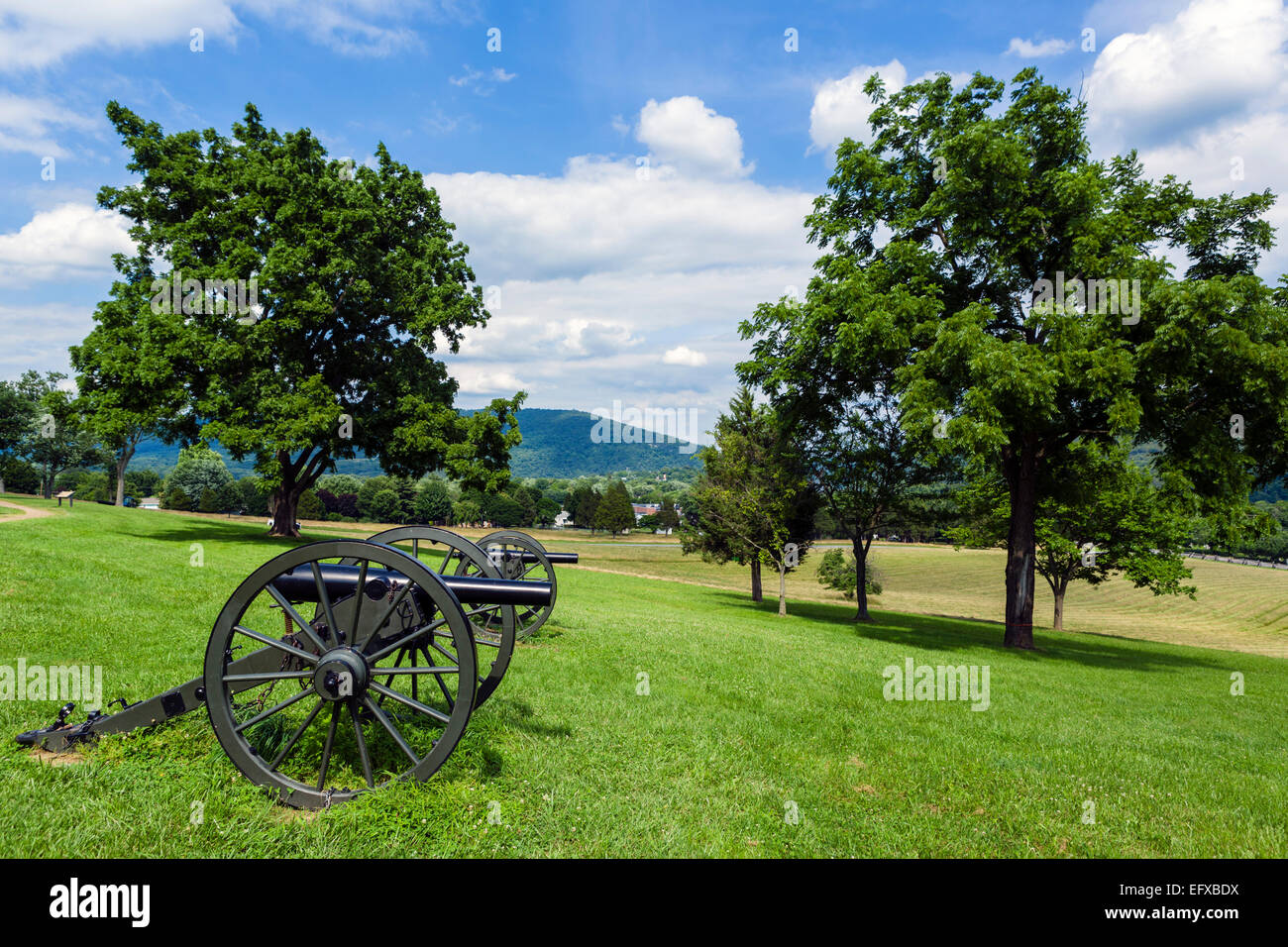 Waffen auf dem Schlachtfeld in Bolivar Höhen, Harpers Ferry National Historic Park, West Virginia, USA Stockfoto
