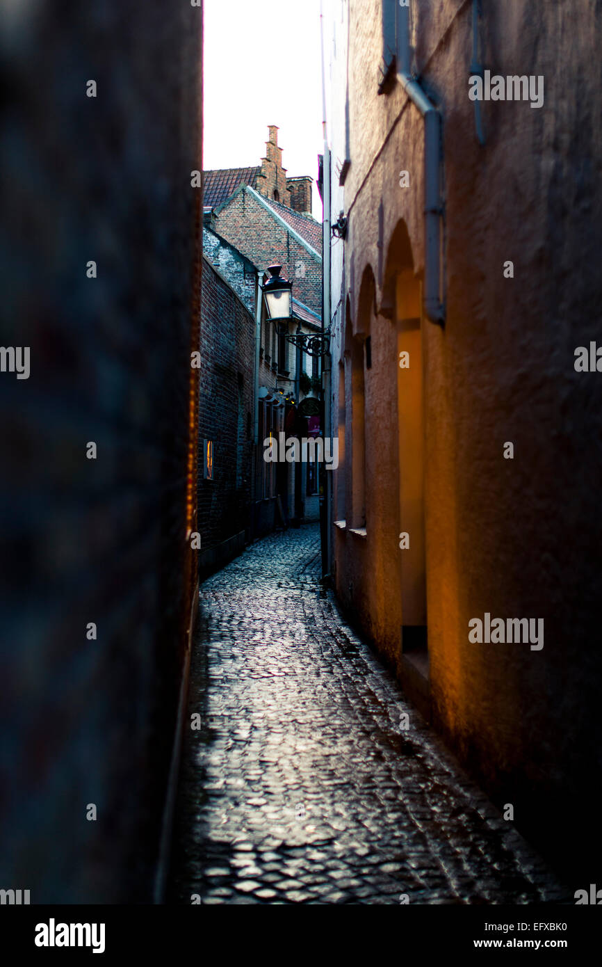Launisch Gasse in Brugge, Belgien Stockfoto