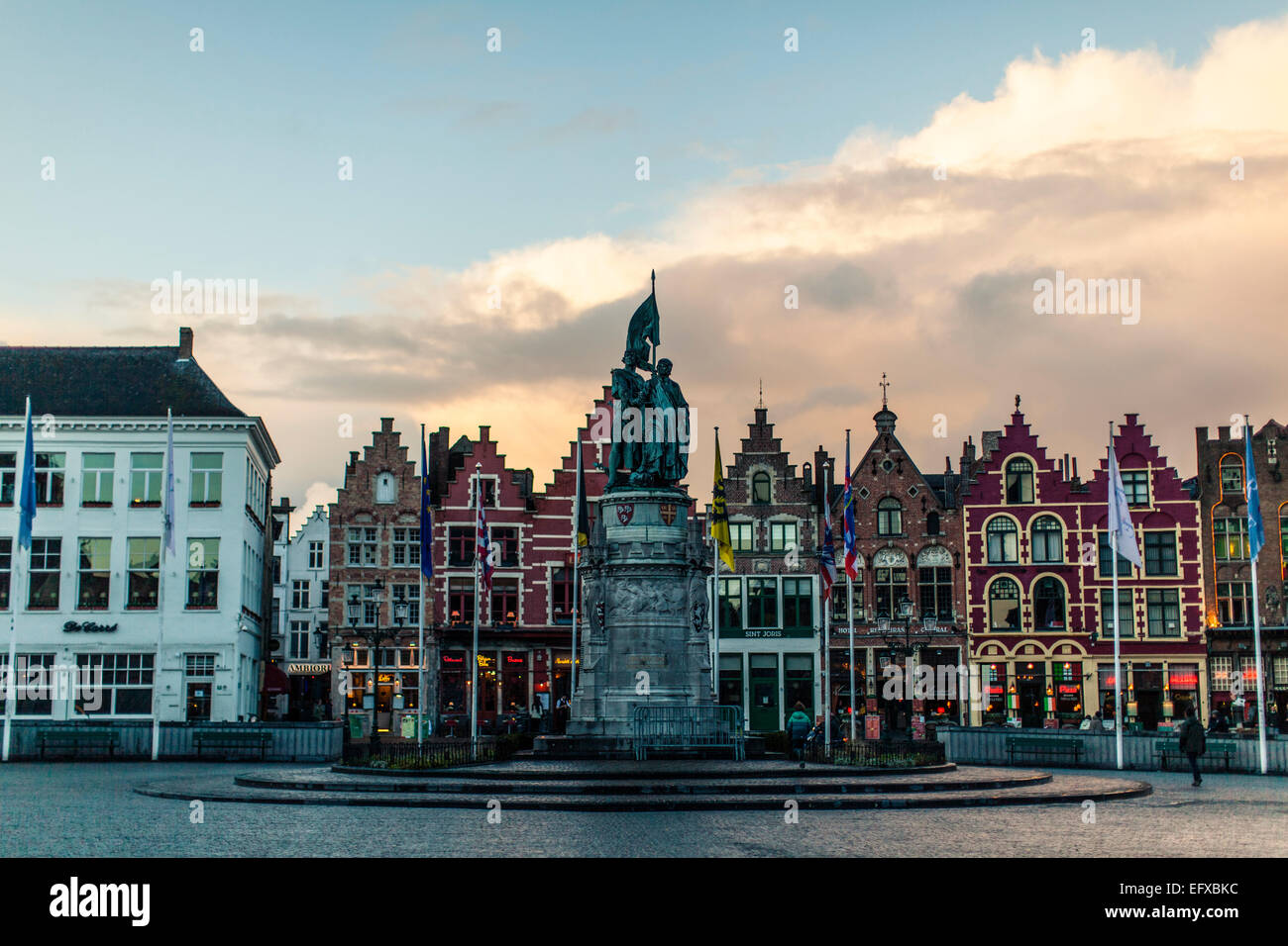 Marktplatz in Brügge, Belgien Stockfoto