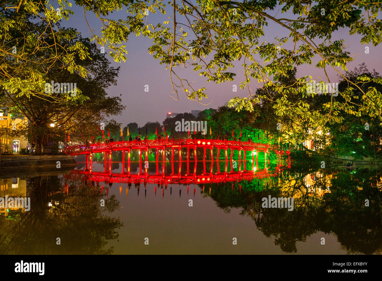 Hoan-Kiem-See in der Altstadt, Hanoi, Vietnam. Stockfoto