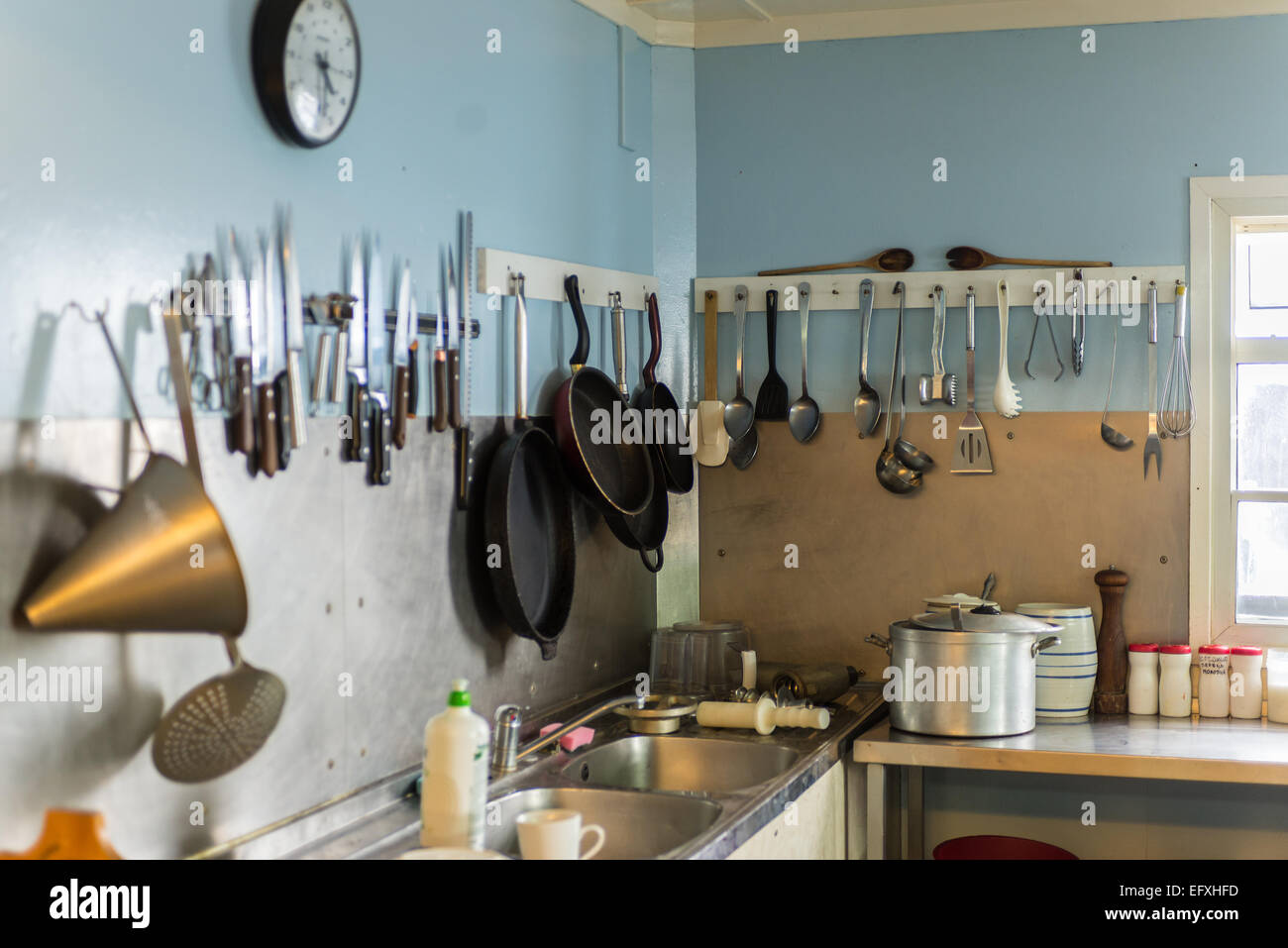 Küche auf Vernadsky ukrainische Antarctic Research Base Galindez Insel Stockfoto