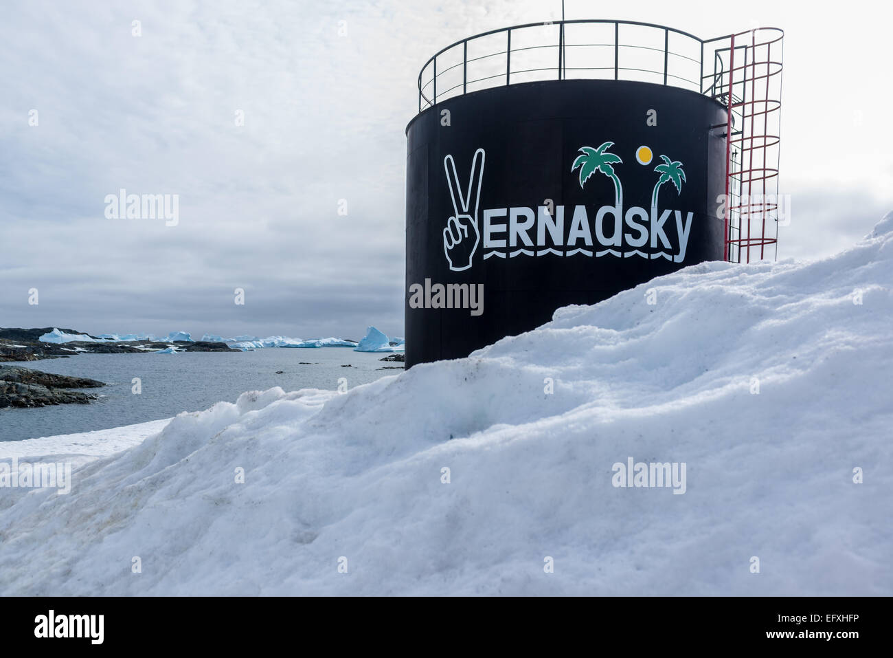 Wernadsky ukrainische Antarktisforschung Base, Marin, galindez Insel Stockfoto