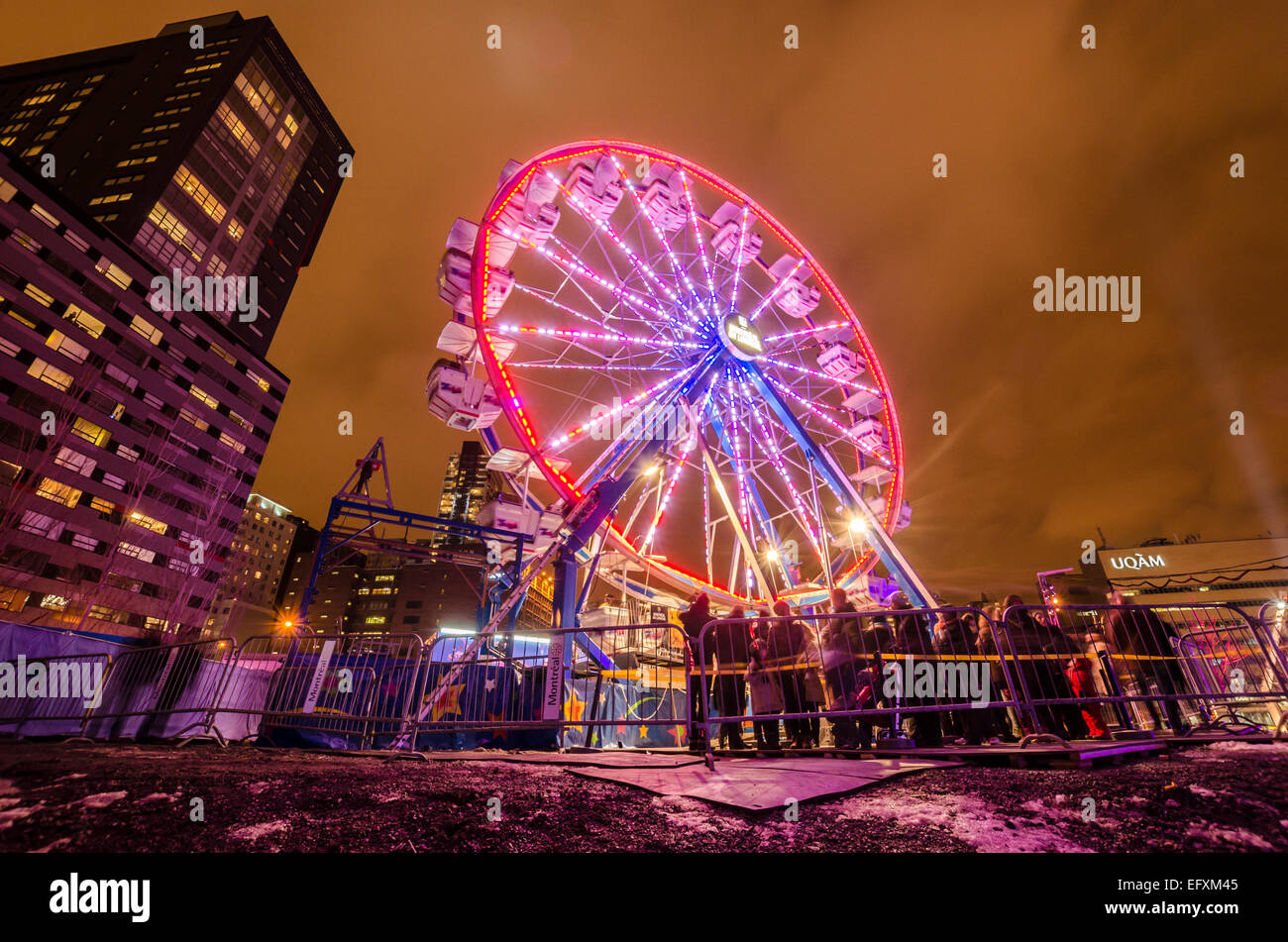 Riesenrad in Montreal de Lumière Festival 2012 Stockfoto