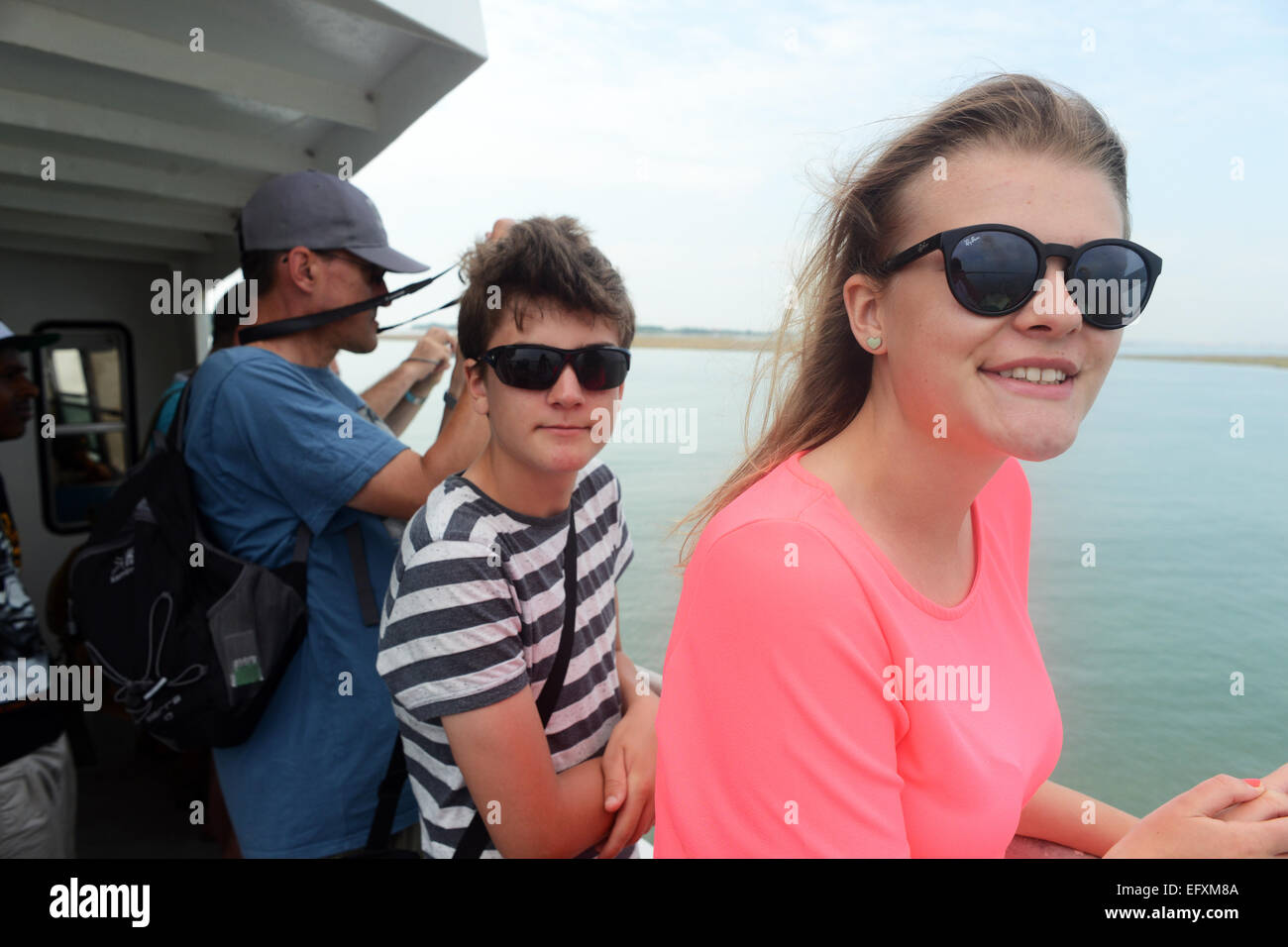 Teenager im Urlaub in Venedig mit ihrem Vater. MODEL RELEASED Stockfoto