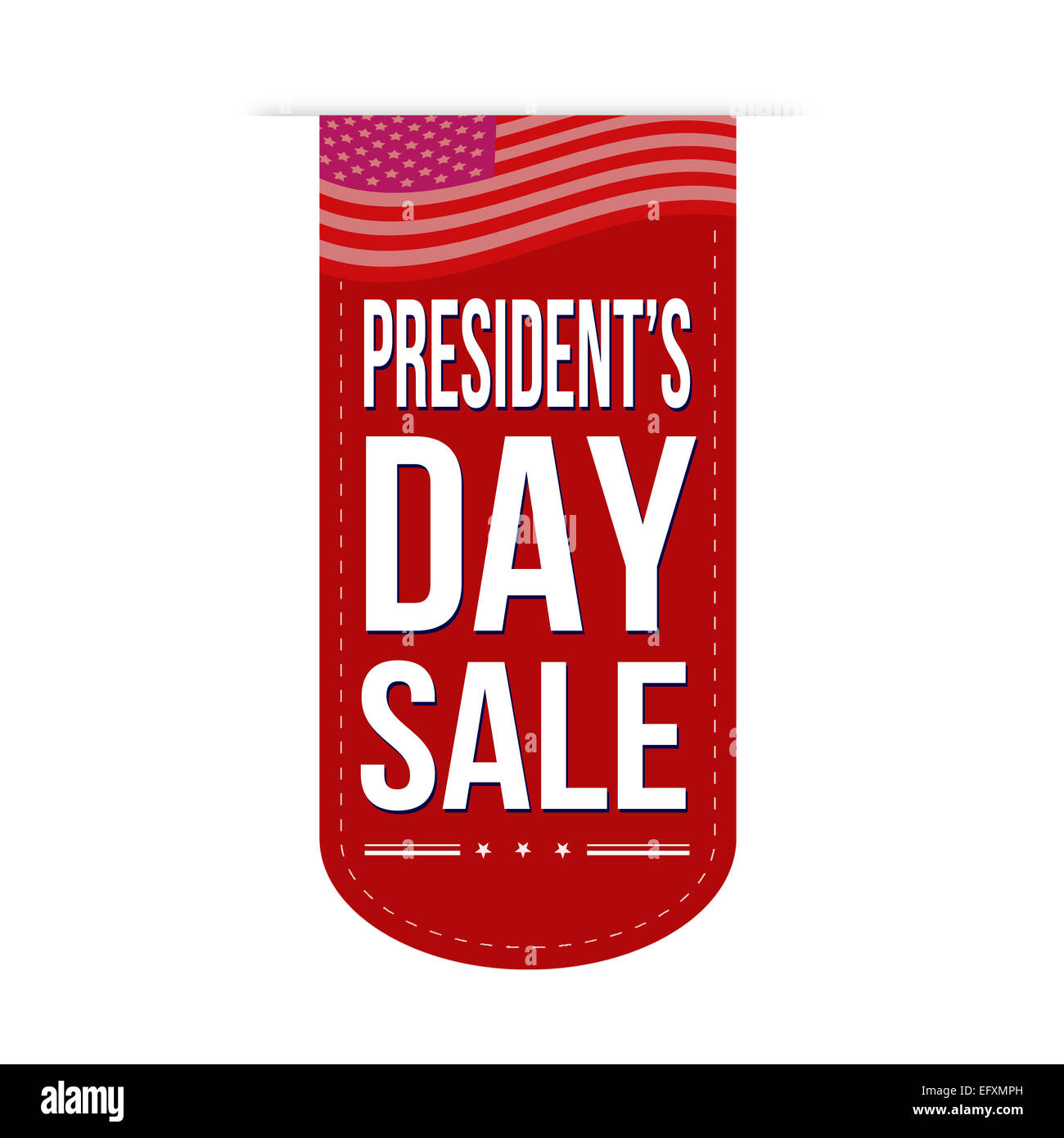 Präsidenten Day Sale Banner zu entwerfen, auf einem weißen Hintergrund Stockfoto