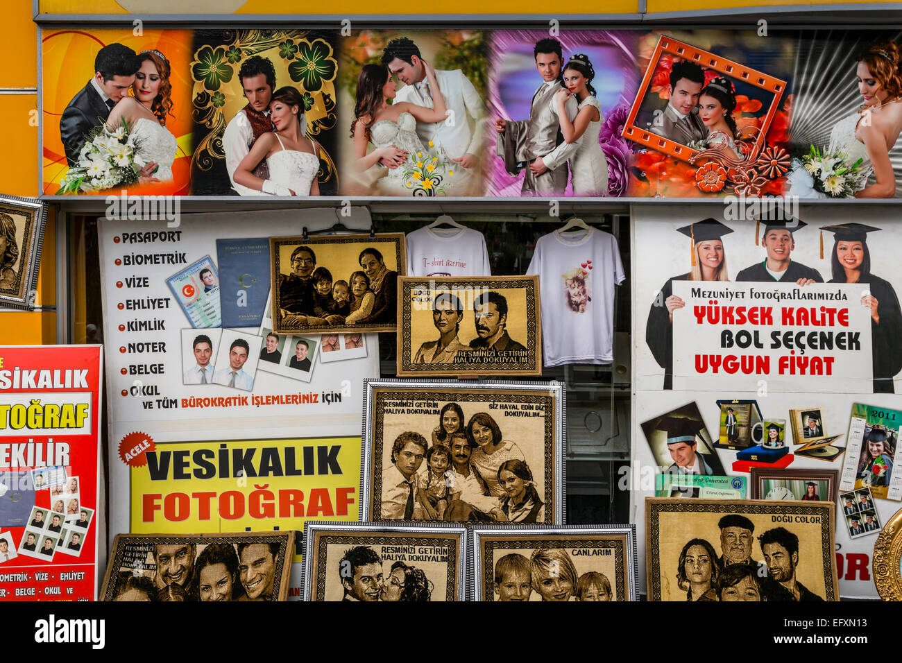 Ein Store front Fotostudio in das Schwarze Meer Hafen von Trabzon, Türkei, Eurasien. Stockfoto
