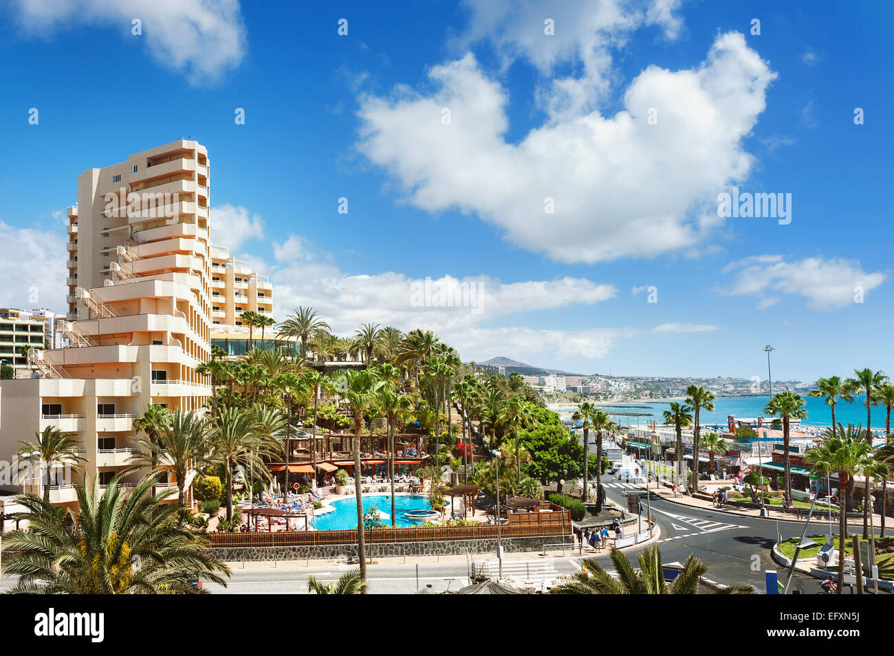 Ferienort Playa del Ingles. Maspalomas. Gran Canaria. Stockfoto