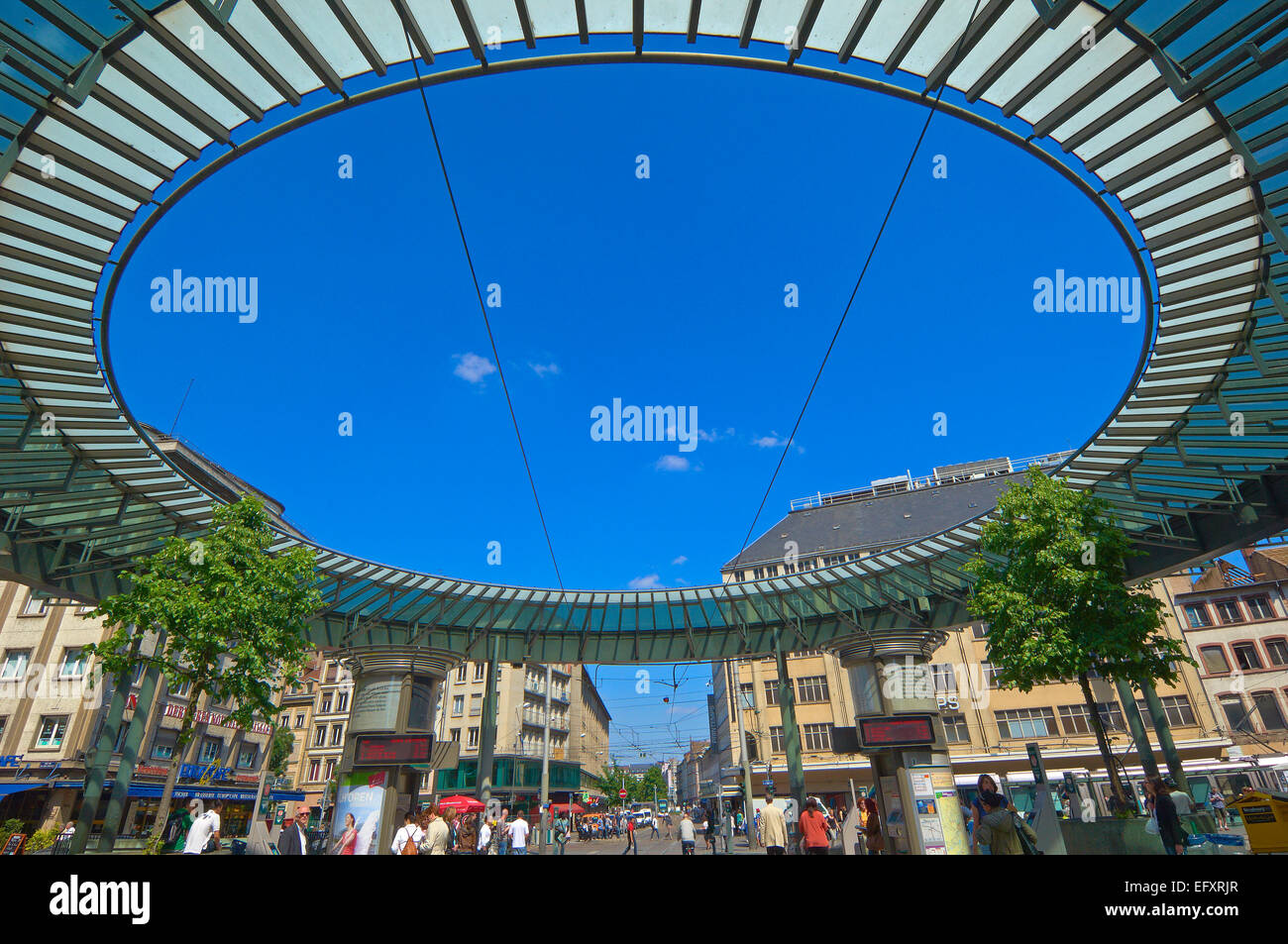 Straßburg, Place de l «Homme de Fer, Tram station, Eisen-Mann-Platz, UNESCO Welt Kulturerbe Website, Elsass, Bas Rhin, Frankreich, Europa Stockfoto