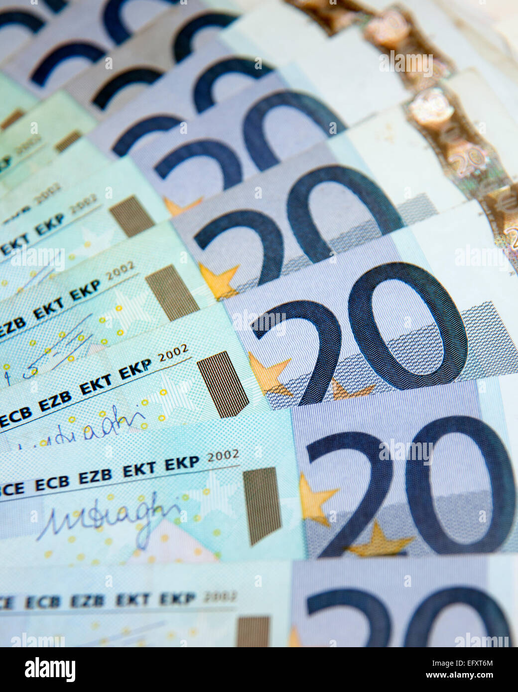 Euro-Banknoten, London Stockfoto