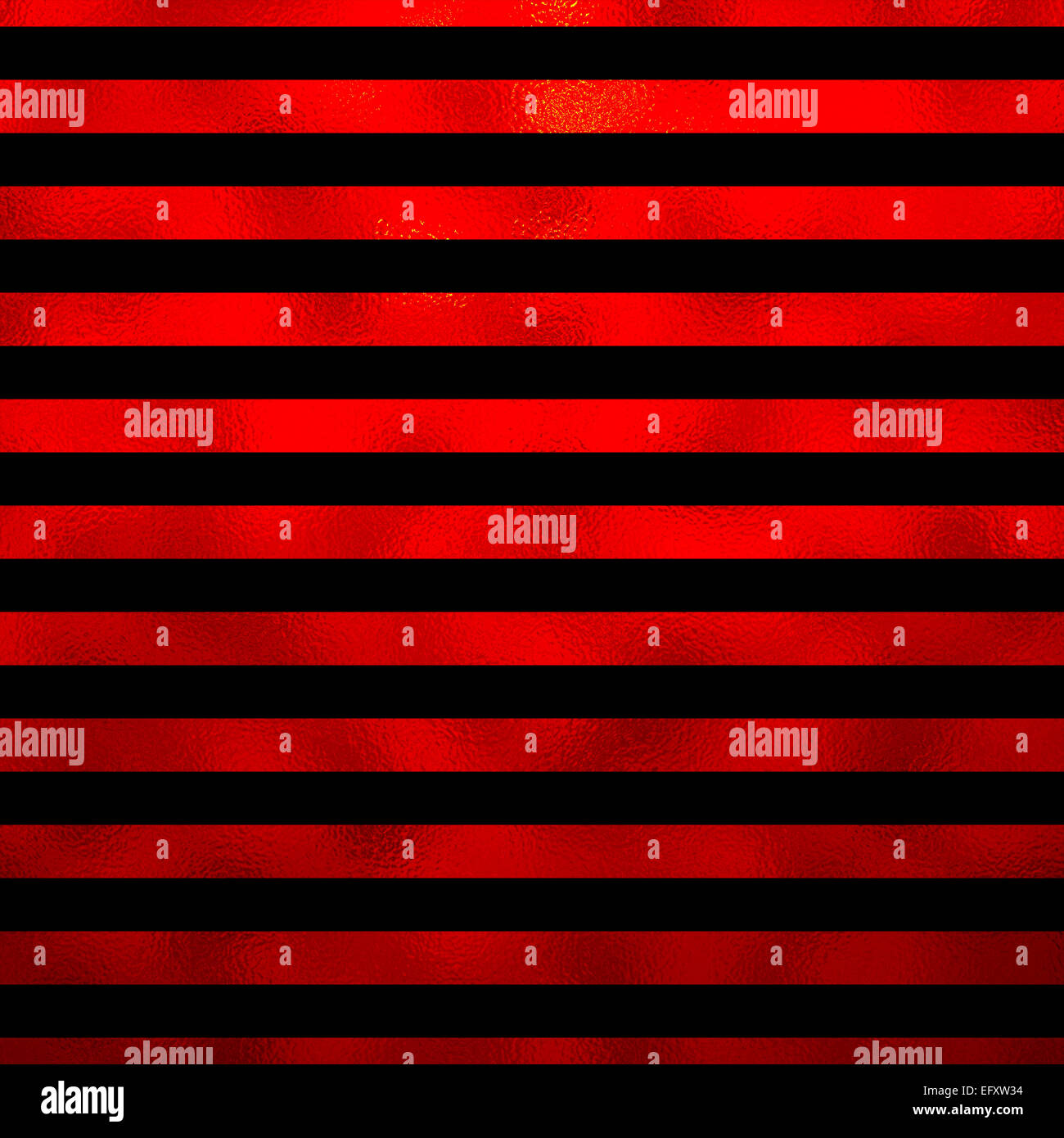 Rot und schwarz Faux Metallfolie Streifen Hintergrund gestreifte Textur Stockfoto