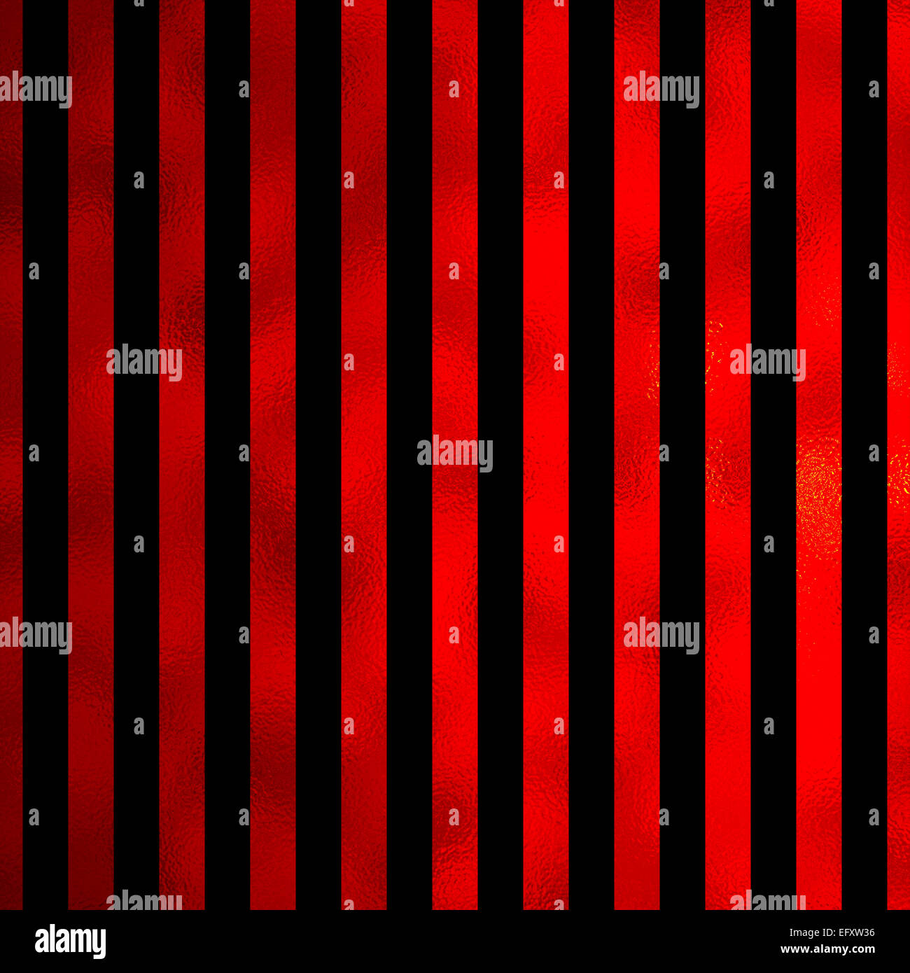 Rot und schwarz Faux Metallfolie Streifen Hintergrund gestreifte Textur Stockfoto