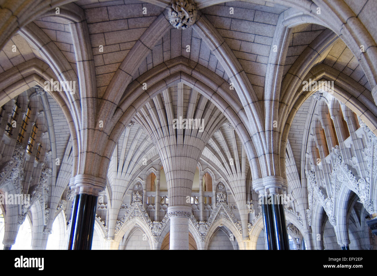 Die reich verzierten neugotischen Innenraum das Parlament von Kanada in Ottawa, Ontario. Stockfoto
