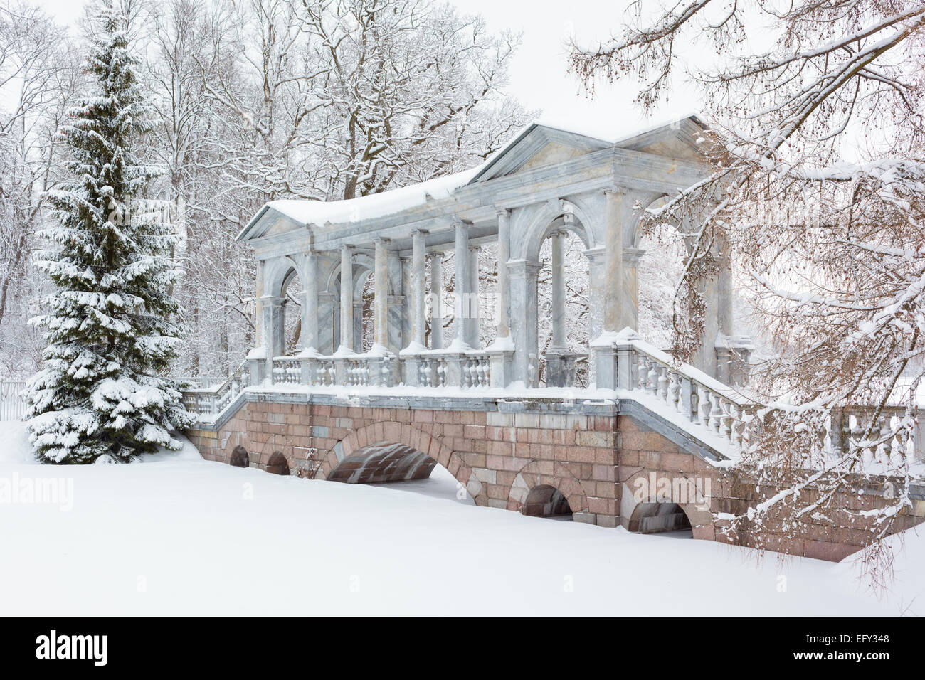 Marmor (Palladio) Brücke oder sibirischen Marmor Galerie. Catherine Park. Puschkin. Petersburg. Stockfoto