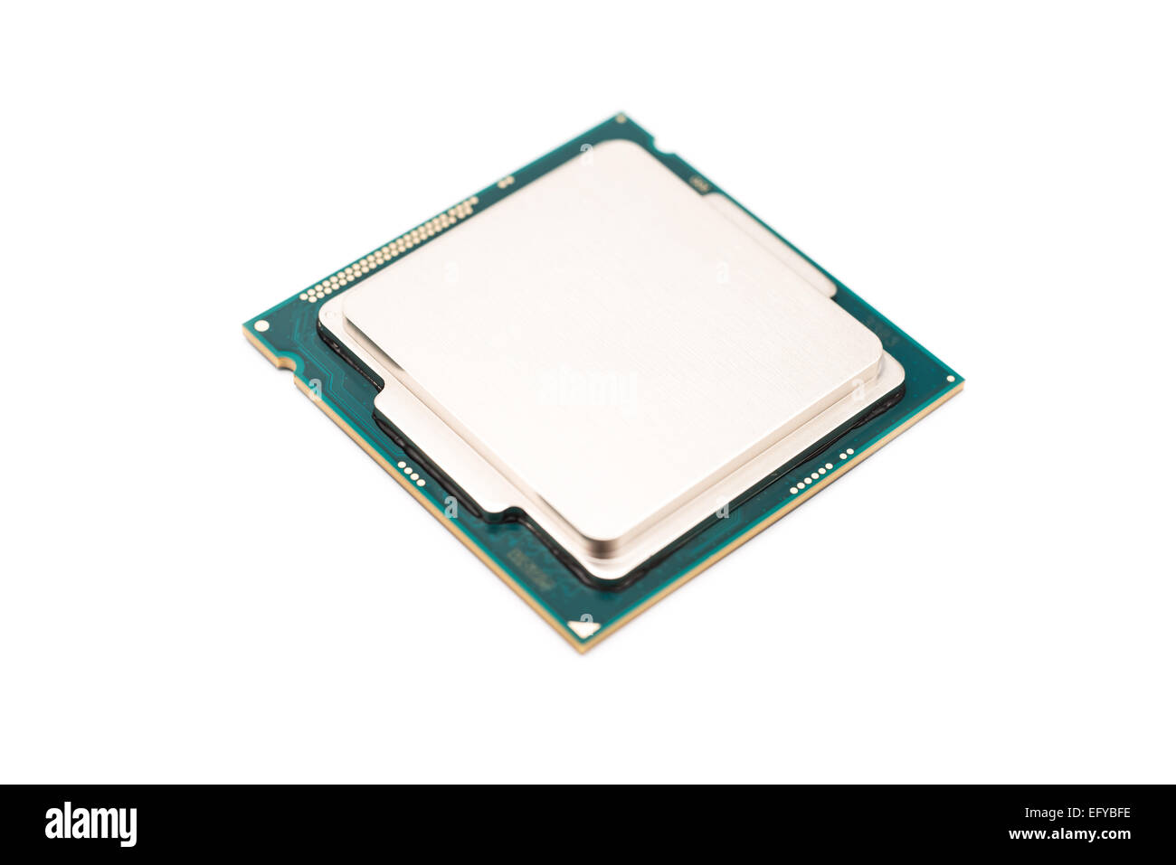 CPU (Central Processing Unit) Computerchip Isolated On White Stockfoto