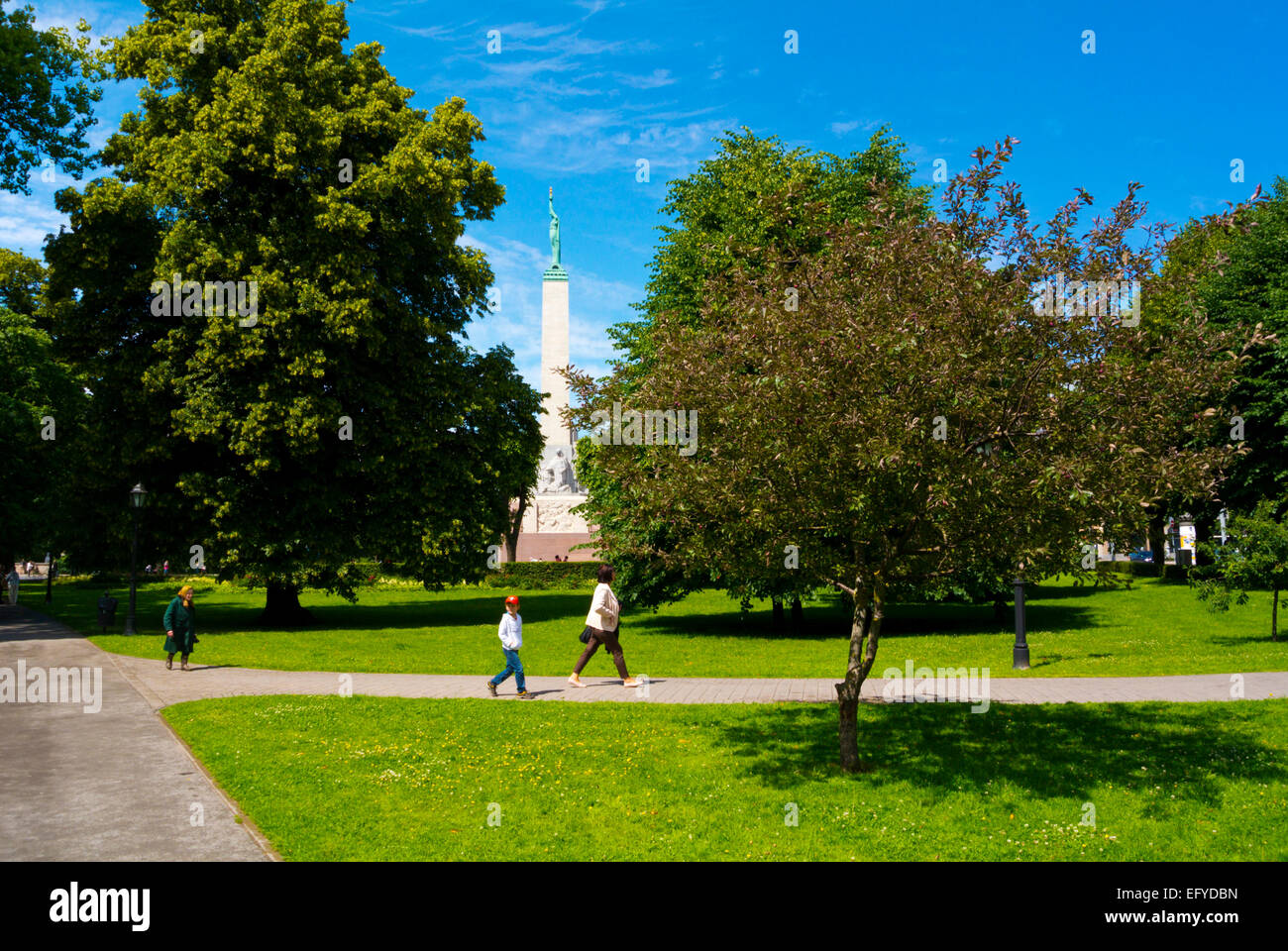 Bastejkalns Park und Freiheit Denkmal, zentralen Riga, Lettland, den baltischen Staaten, Europa Stockfoto