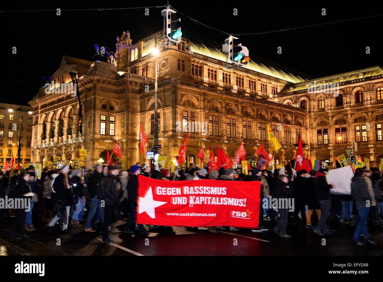 Demonstration gegen PEGIDA am Opernring, Innere Stadt, Wien, Österreich Stockfoto