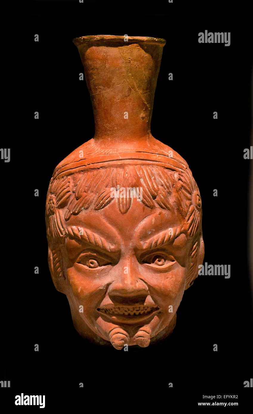 Nordafrikanischen Kopf Keramik, 3.-4. C. AD römischen germanischen Museum Köln Stockfoto