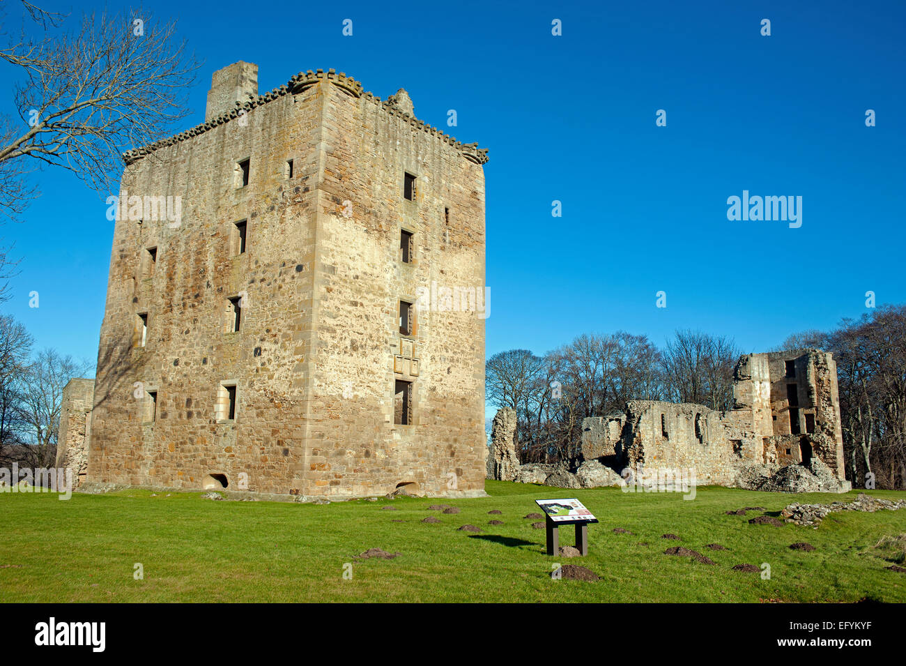 Die mächtigen David Turm im Spynie Palace Elgin, dem größten Turmhaus nach Volumen überleben in Schottland.   9558 Stockfoto