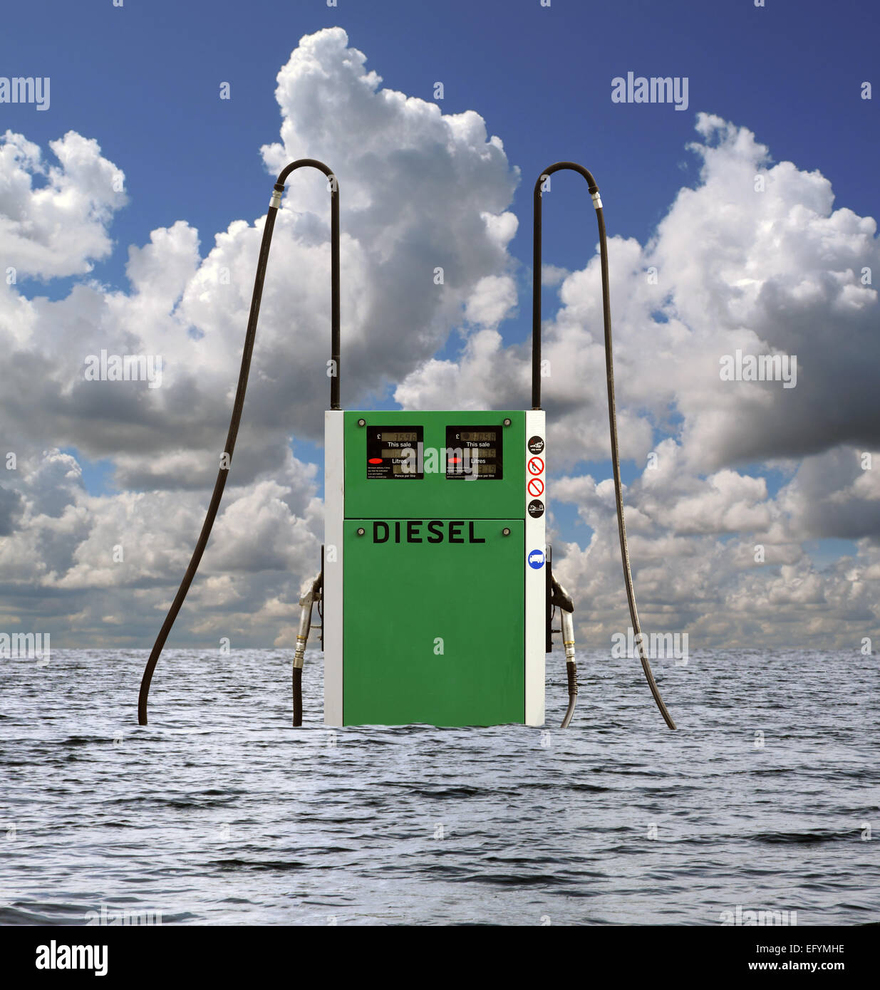 Überfluteten Diesel Kraftstoffpumpe Stockfoto