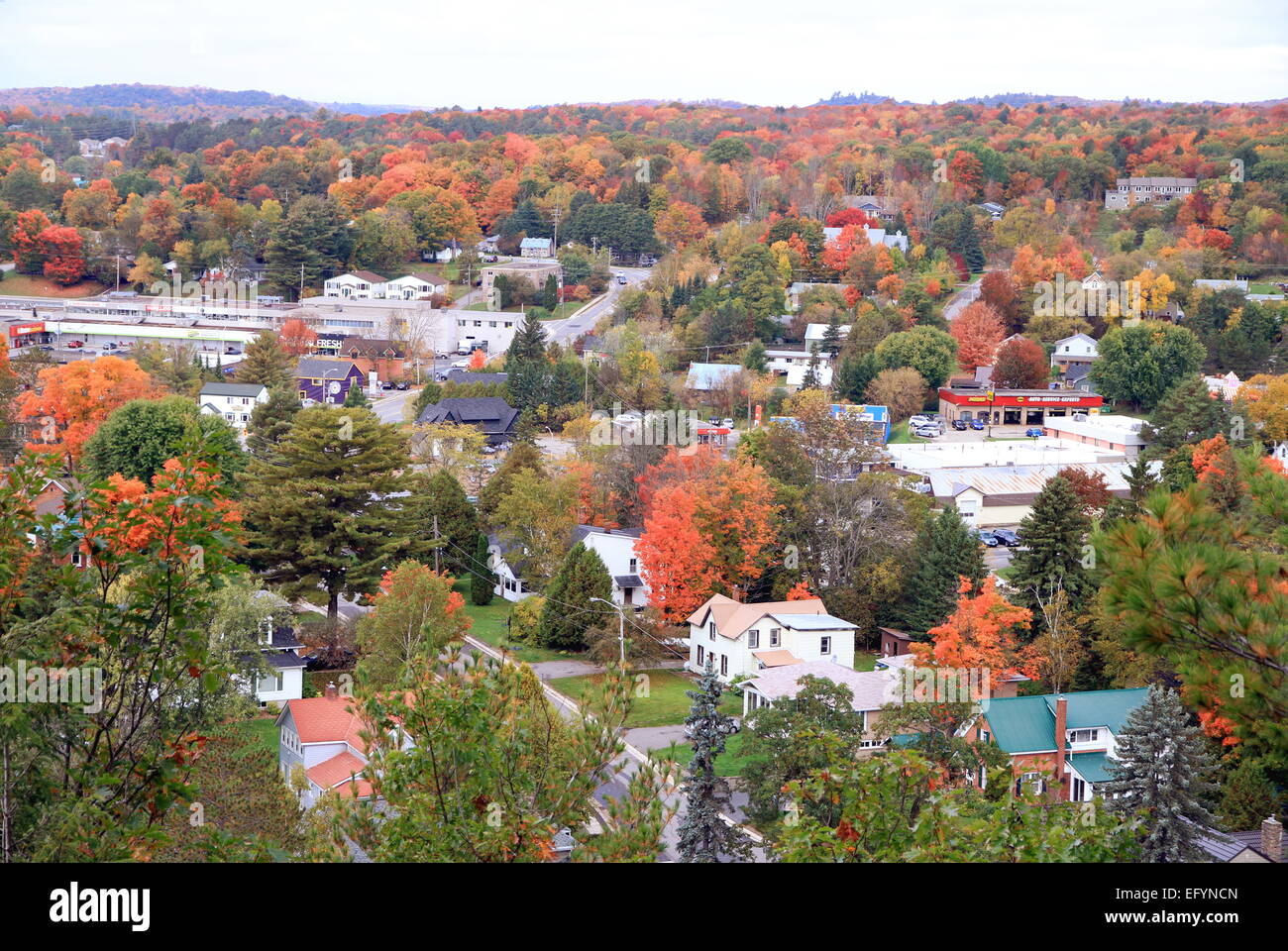 Panoramablick von Huntsville, Kanada Stockfoto