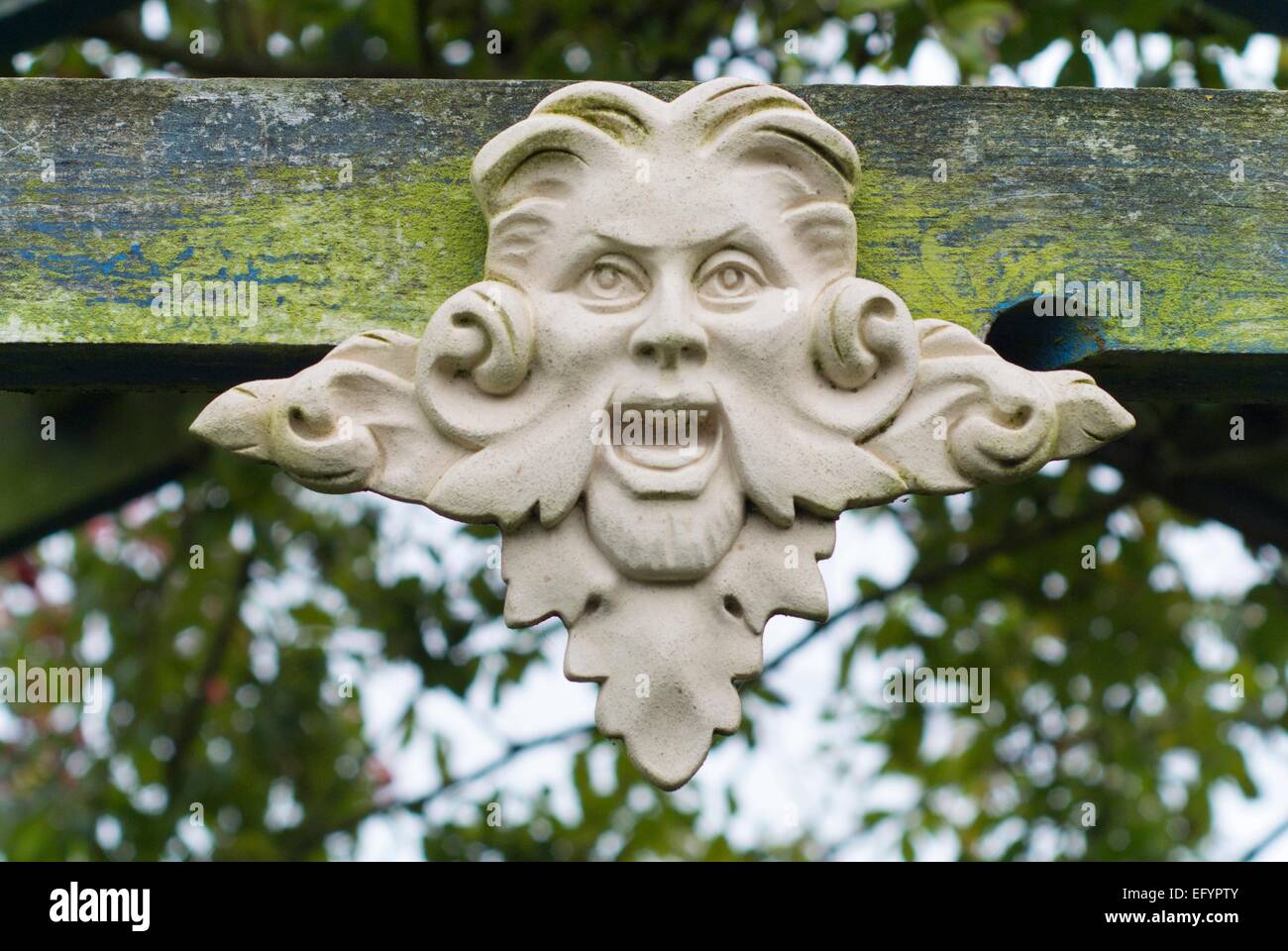 Grüner Mann Garten Bildnis Stockfoto