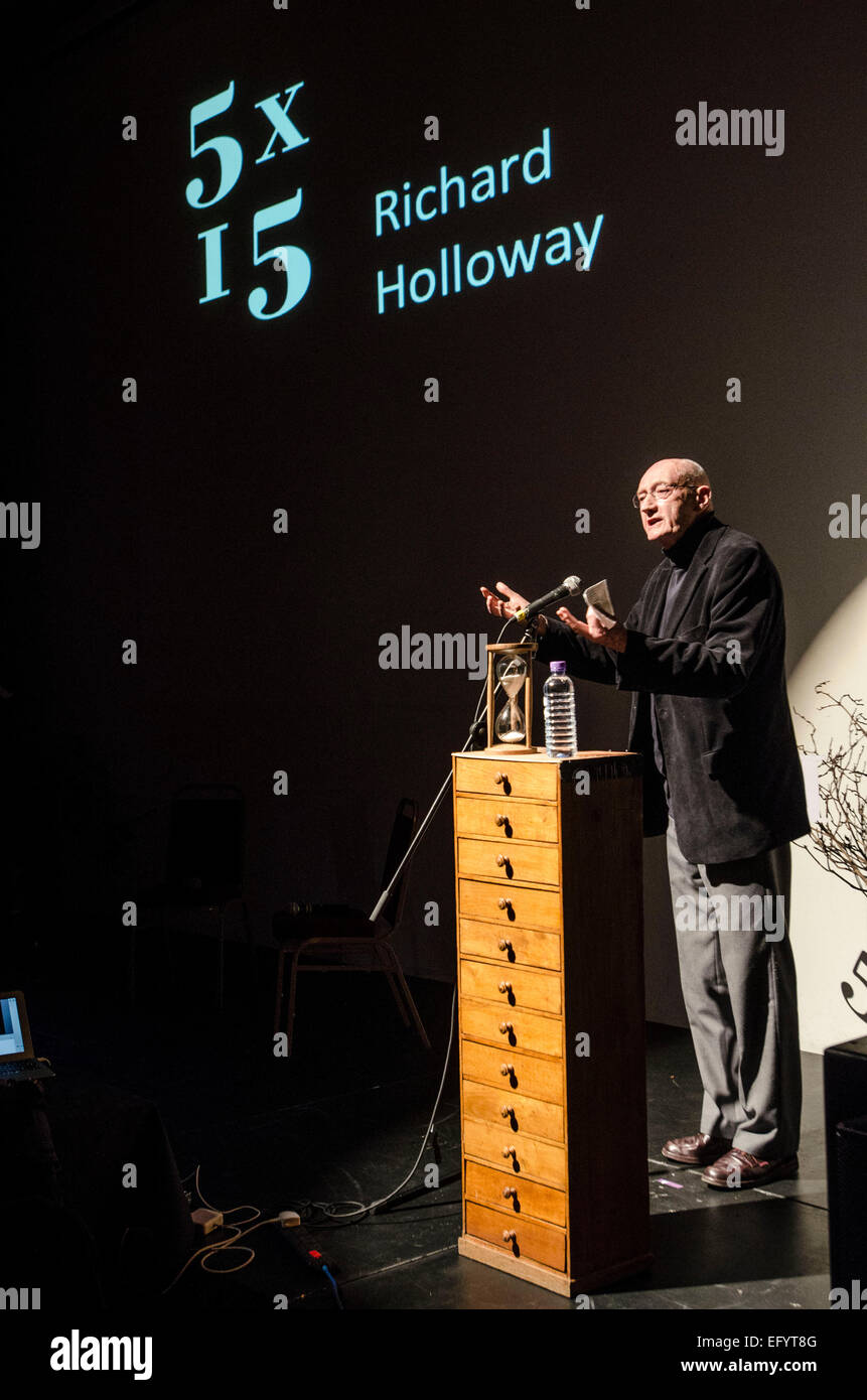 Unbescheidenheit Blaize, Elif Shafak, Charles Glass und Ed Smith und Richard Holloway 5 x 15 Event @ The Tabernacle, London W11 Stockfoto