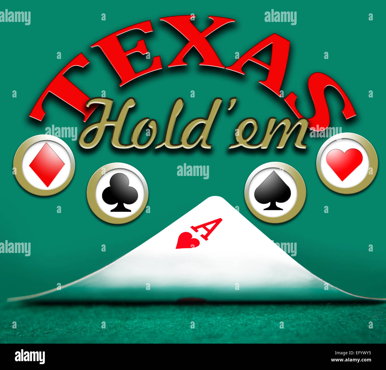 Poker Texas Holdem, Glücksspiel Hintergrund Stockfoto