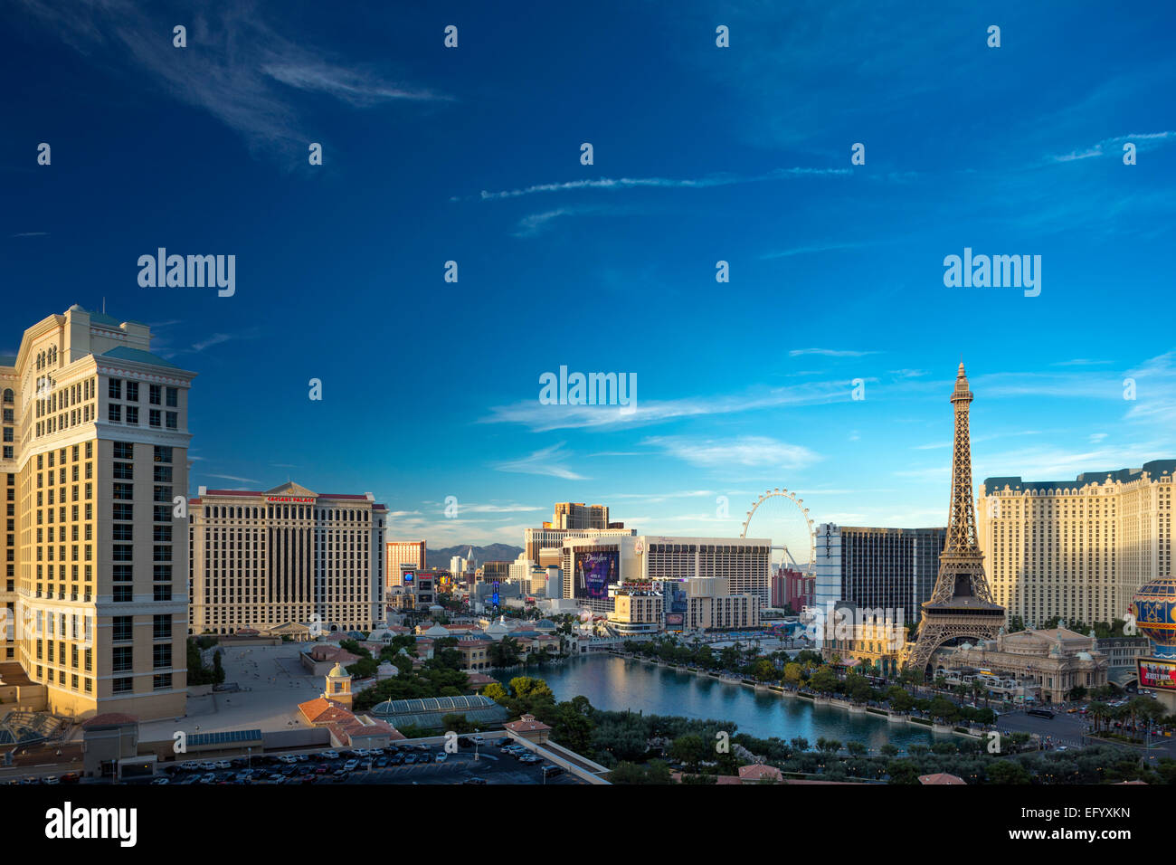 HOTEL-CASINOS DEN STRIP LAS VEGAS SKYLINE NEVADA USA Stockfoto