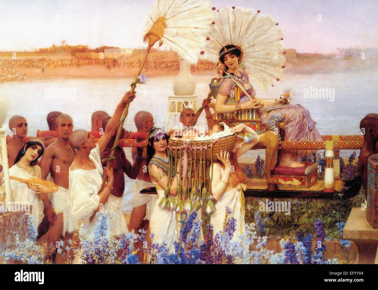 Lawrence Tadema die Feststellung des Moses Stockfoto