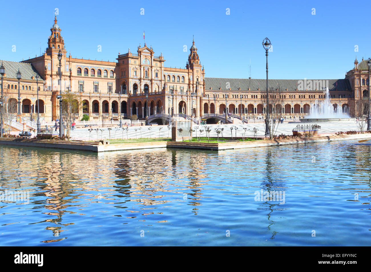 Platz von Spanien in Sevilla Stockfoto