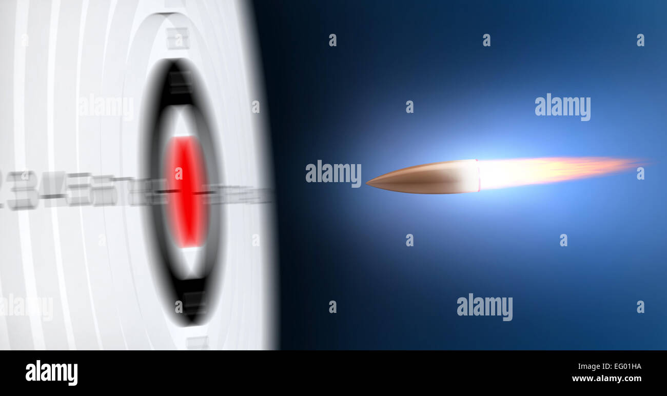 Abstrakte 3D-Render des fliegenden Kugeln das Ziel mit zusätzlichen Bewegungsunschärfe Stockfoto