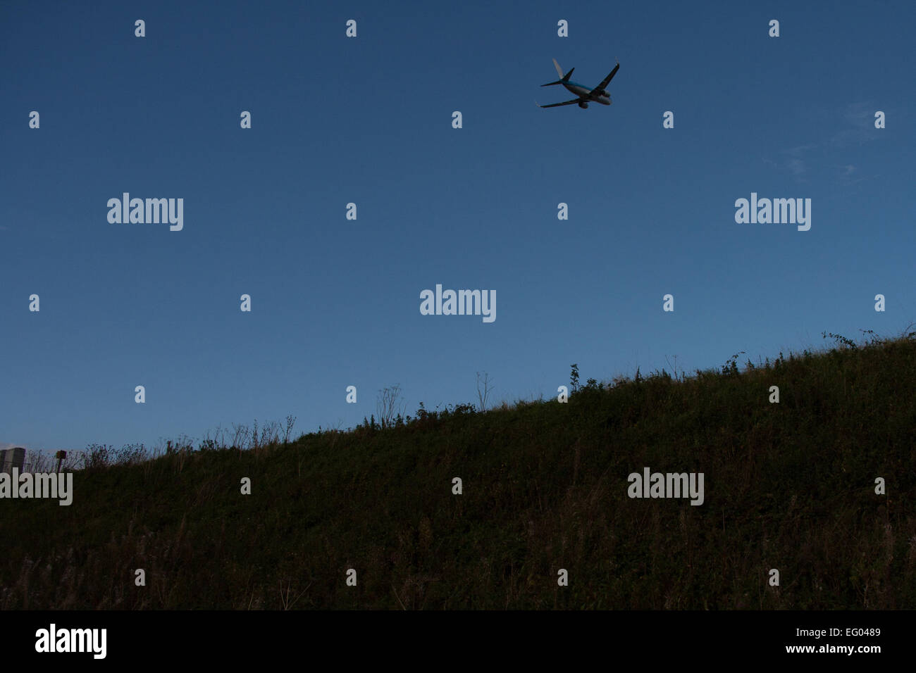 Flugzeug abheben Stockfoto