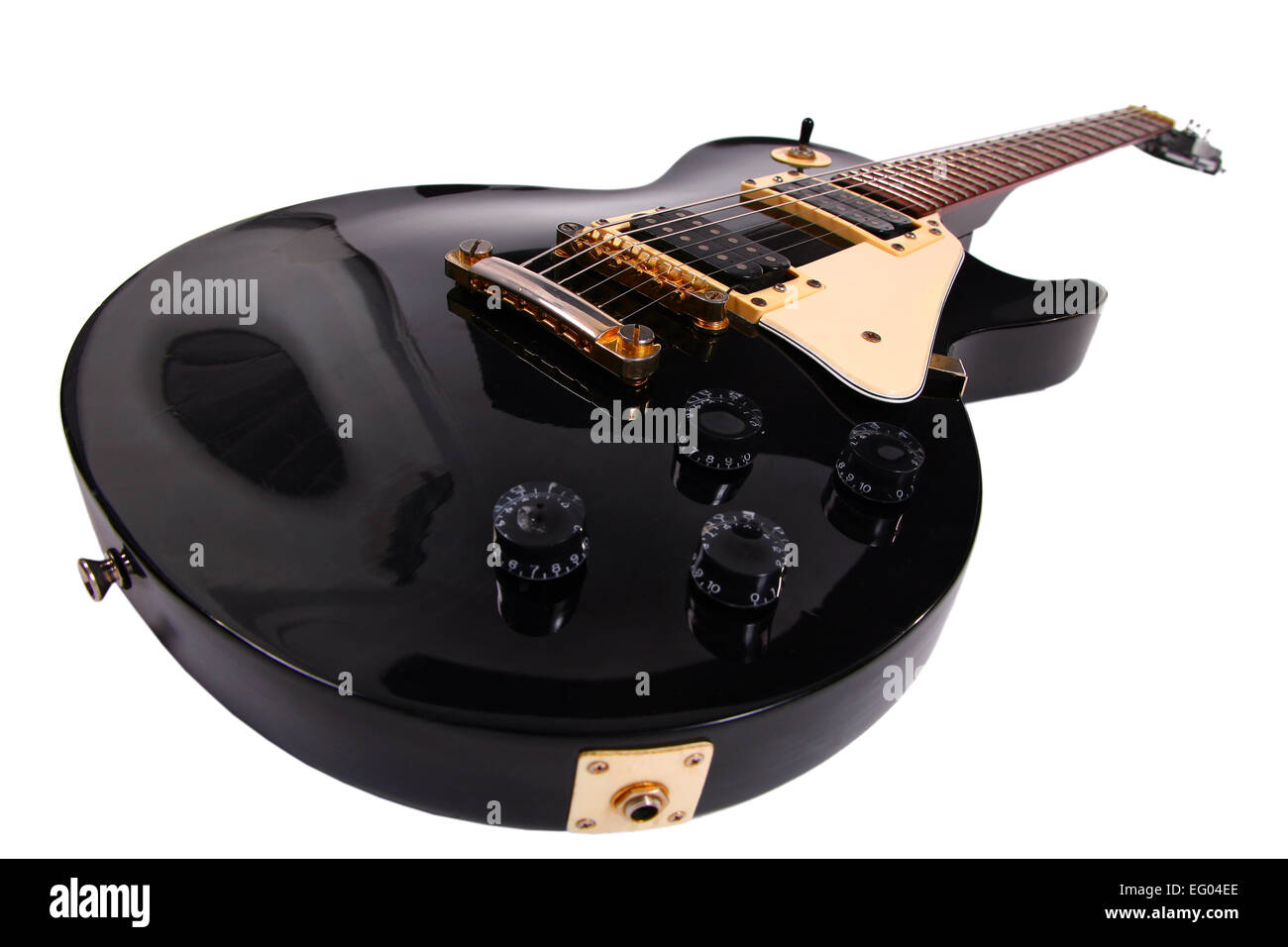 Gitarre, isoliert auf weißem Hintergrund Stockfoto