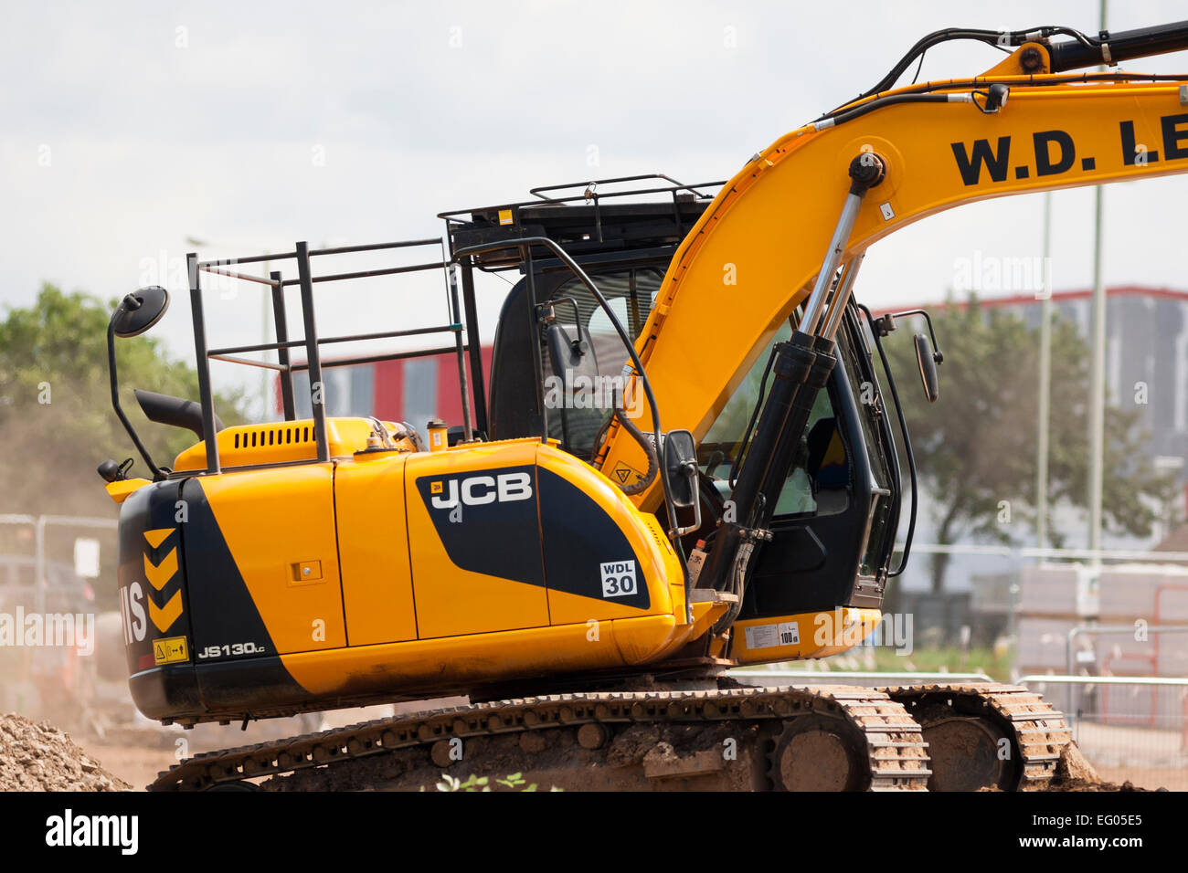 Digger Bagger auf der Baustelle Stockfoto