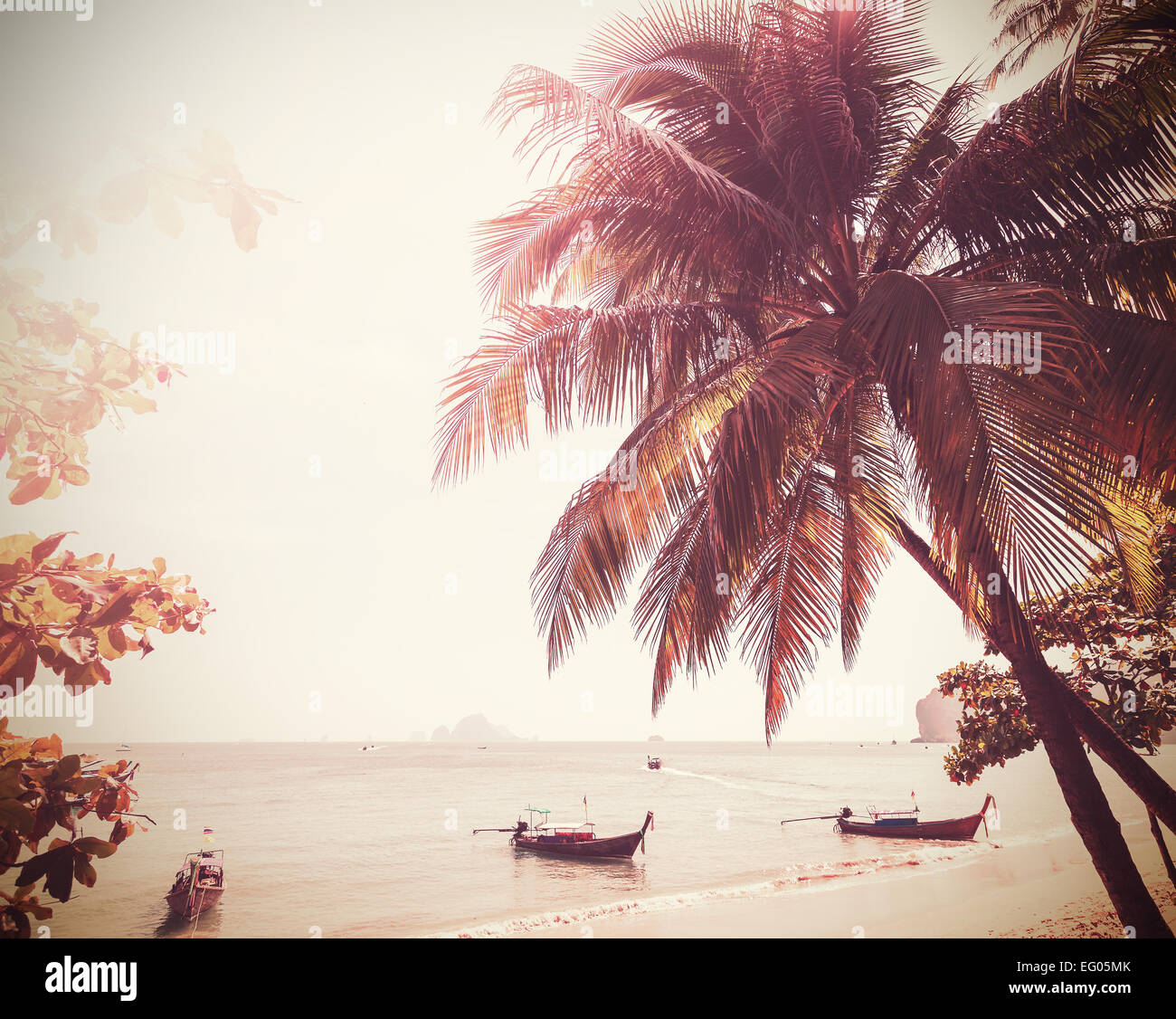 Vintage stilisierte Foto von einem Strand, Natur Hintergrund. Stockfoto