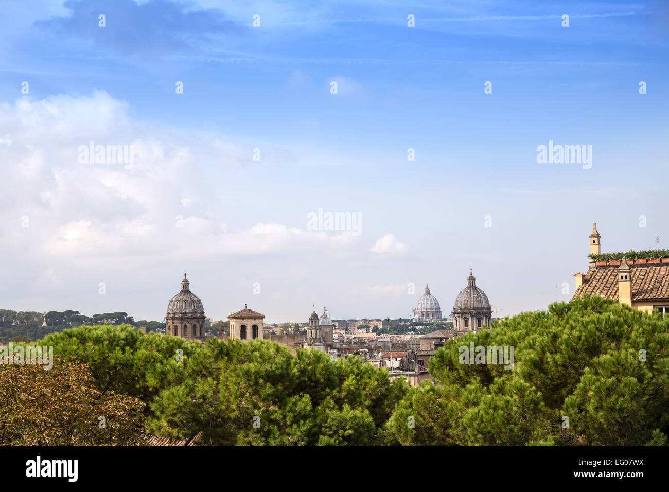 Blick auf Rom Skyline von Palazzo dei Conservatori, Rom, Italien Stockfoto