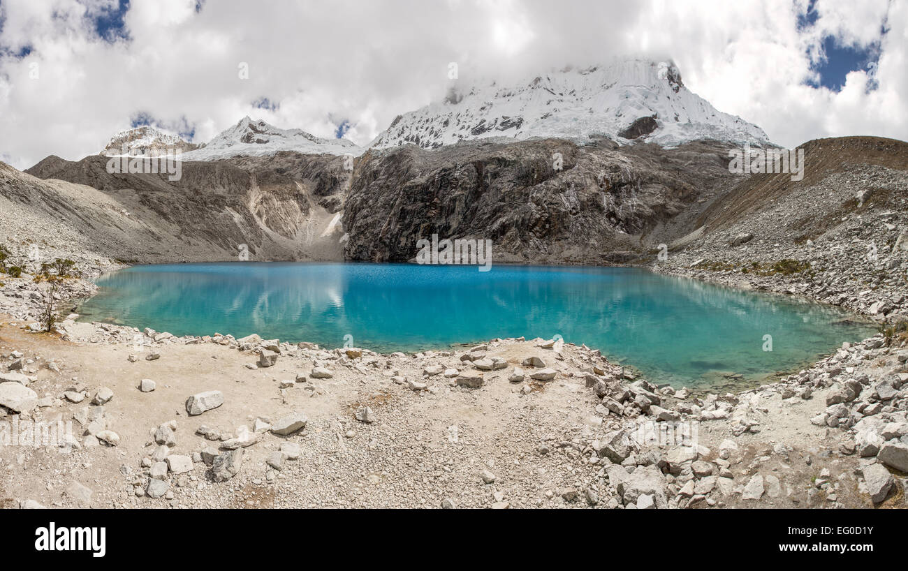 Am Laguna 69 (See), Cordillera Blanca, Anden, Peru, Südamerika Stockfoto