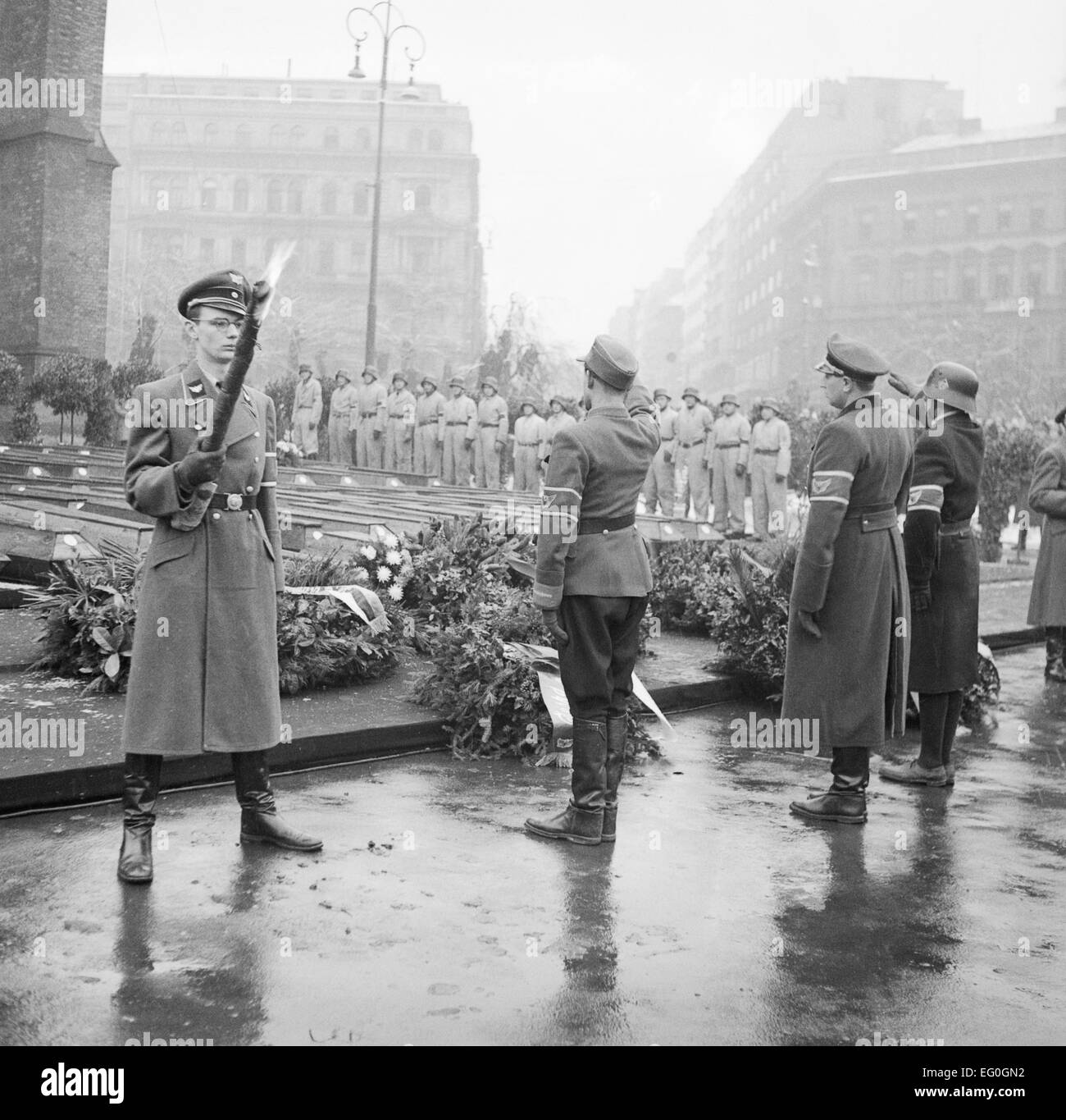 WWII Prag, Protektorat Böhmen und Mähren, trauernden Stockfotografie