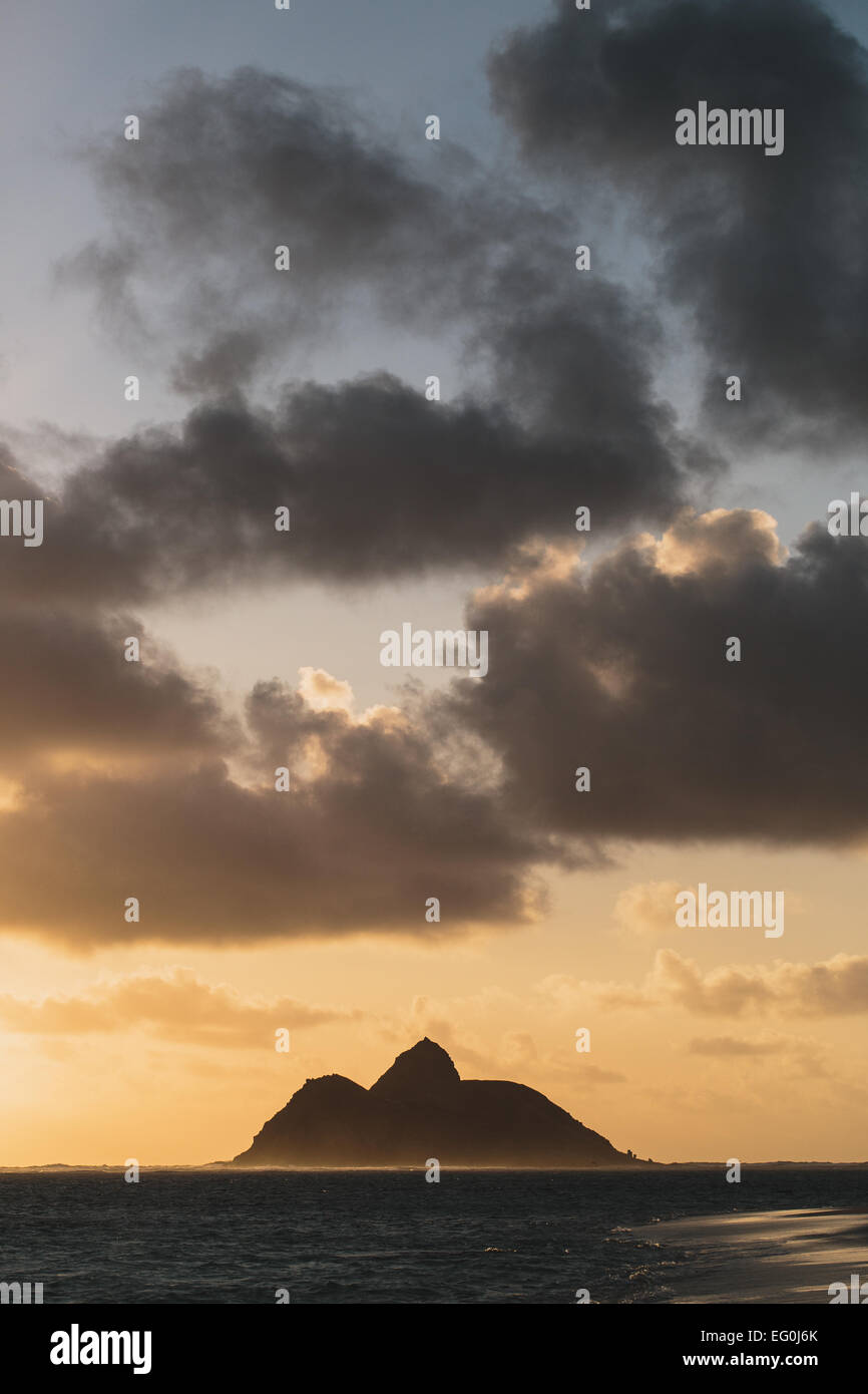 USA, Hawaii, Oahu, Sonnenaufgang gesehen von Lanikai Sonnenaufgang Stockfoto