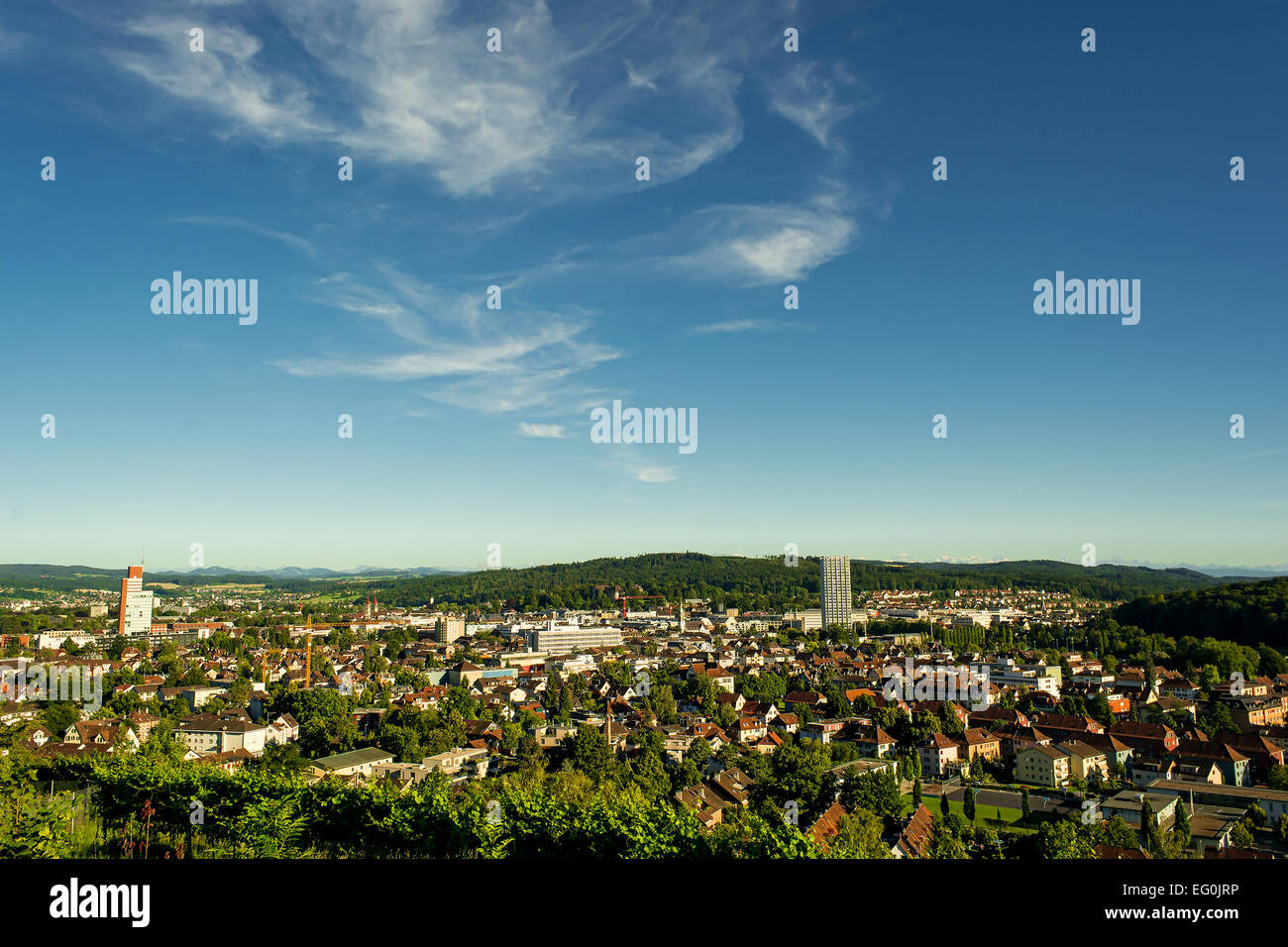 Schweiz, Winterthur, erhöhten Blick auf die Stadt Stockfoto