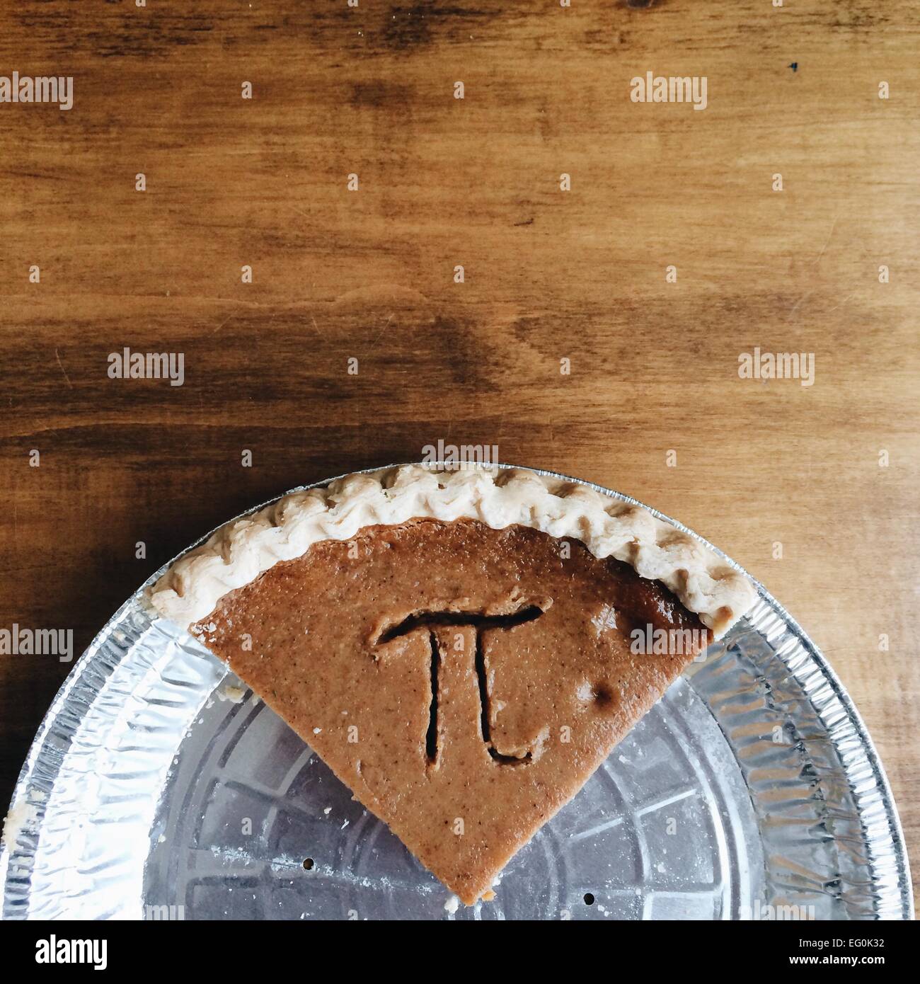 Kürbiskuchen mit Pi-symbol Stockfoto