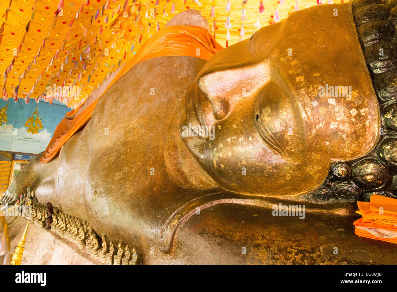 Preah Ang Thom, liegender Buddha Phnom Kulen, Kambodscha Stockfoto