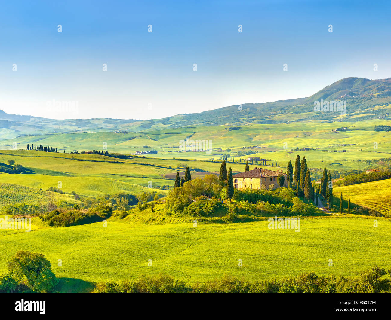 Toskana am Frühling Stockfoto