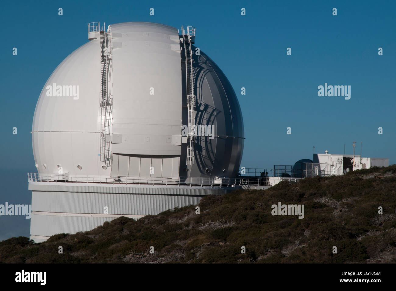 William Herschel Telescope ist ein 4,20 m optisches Teleskop am Rand der Caldera de Taburiente auf La Palma, Kanarische Inseln Stockfoto