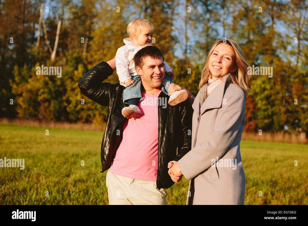 Familie im park Stockfoto