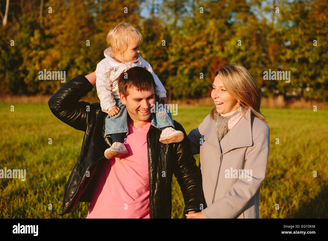 Familie im park Stockfoto