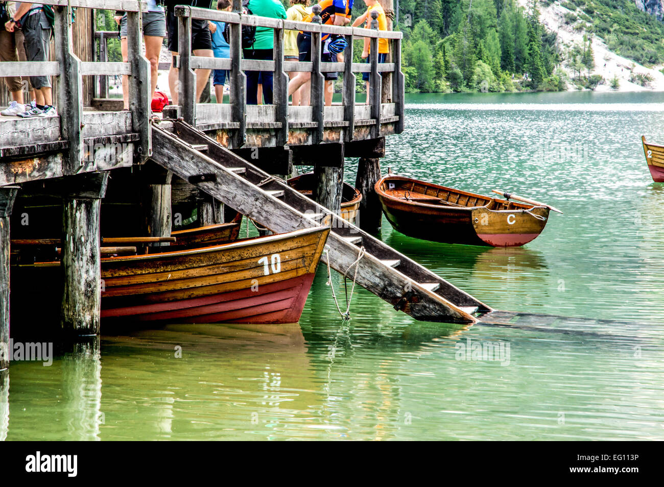 Pragser Wildsee, der schönste See in Italien Stockfoto