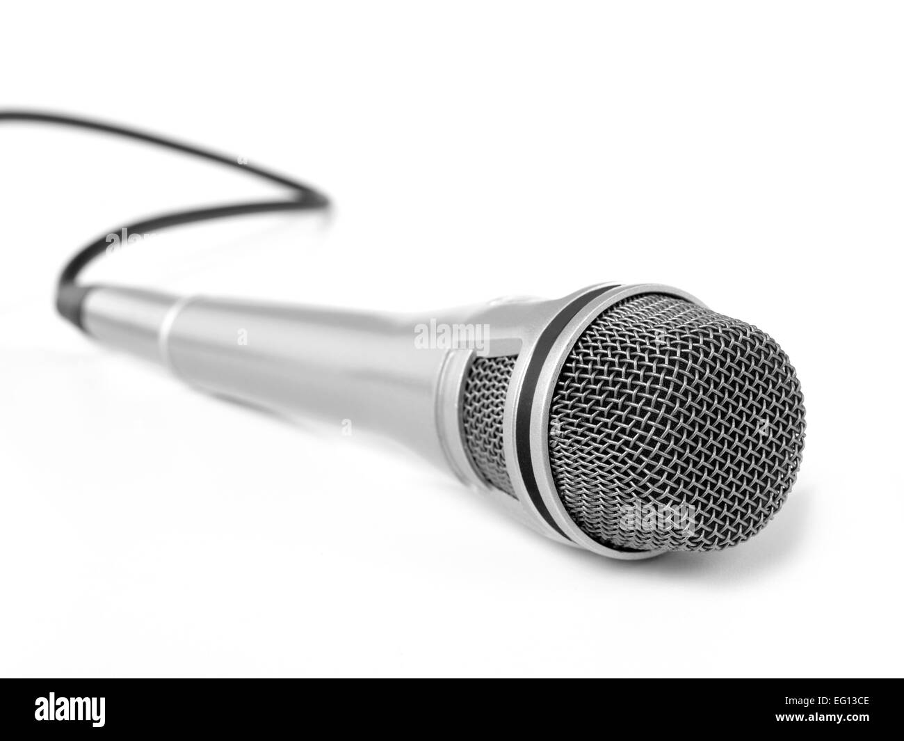 Mikrofon-Isolated on white Stockfoto