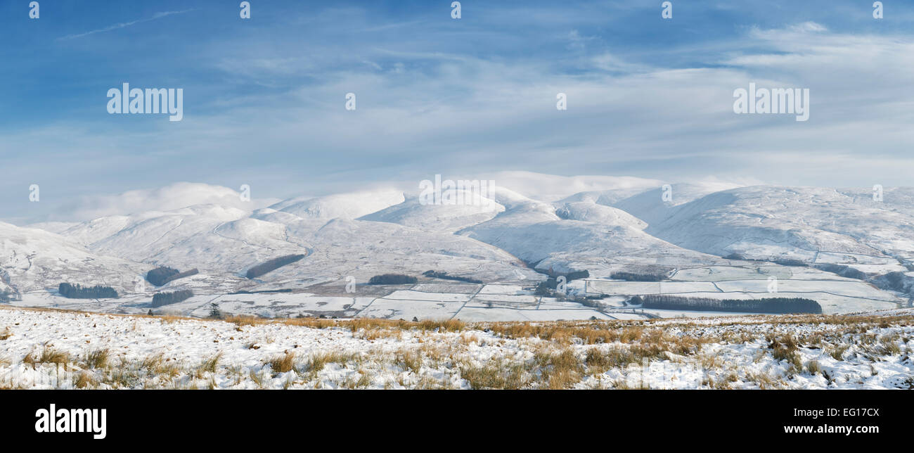 Moffat Hills im Winterschnee. Moffat, Dumfries und Galloway. Schottland Stockfoto