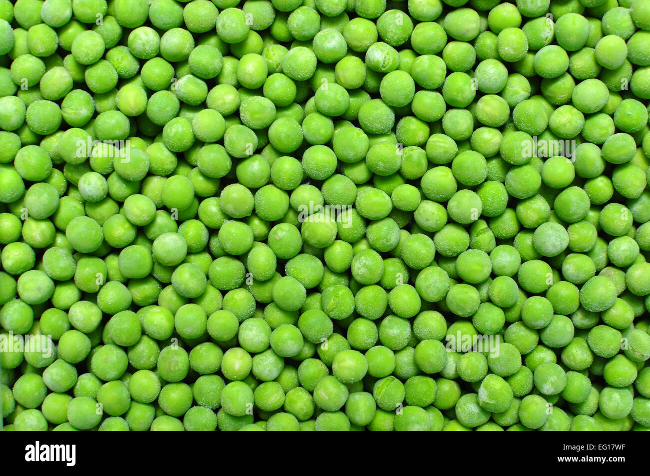 gefrorene Erbsen grüne Bohnen Textur Muster Hintergrund Stockfoto